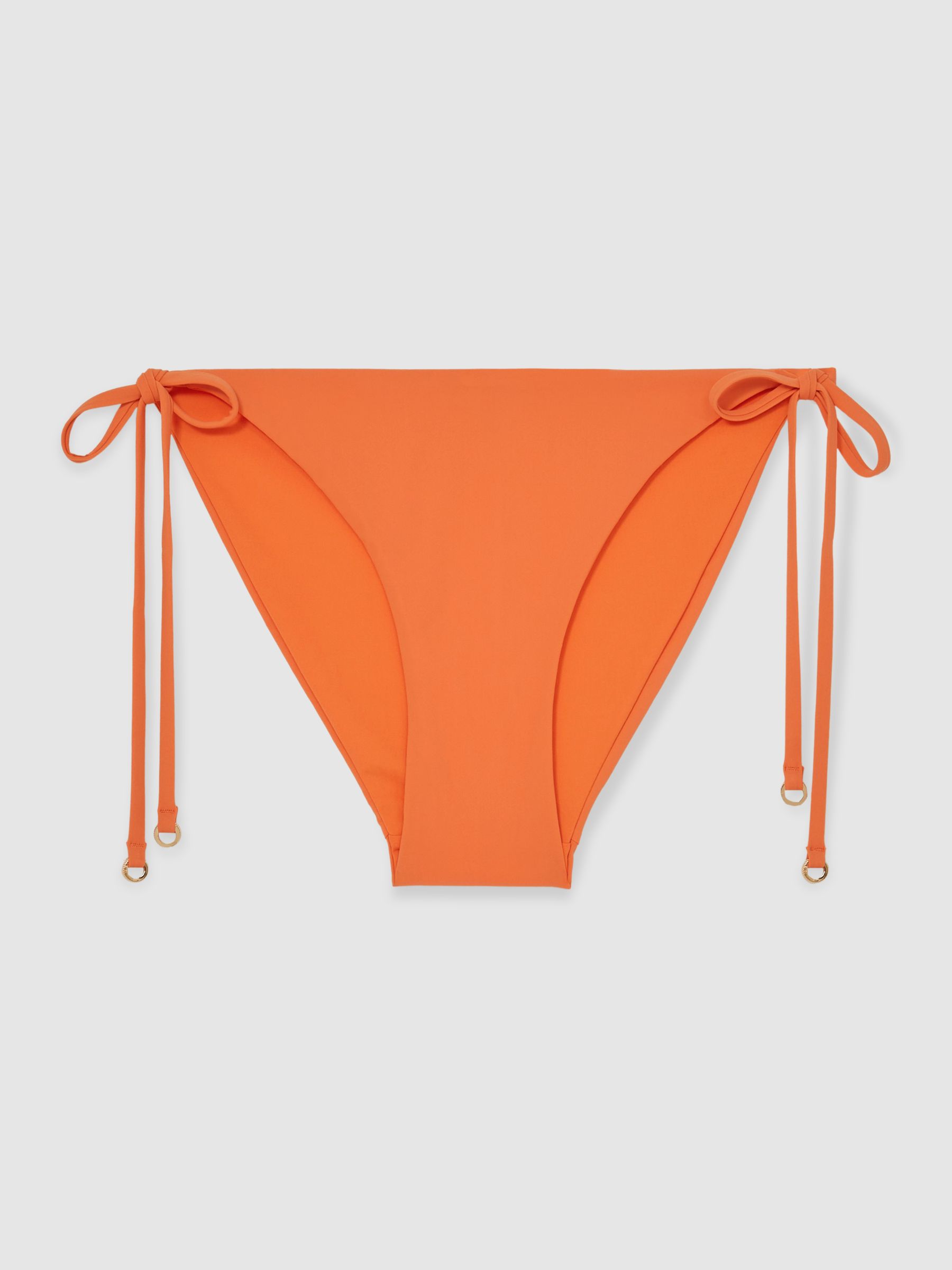 Side Tie Bikini Bottoms in Coral Orange