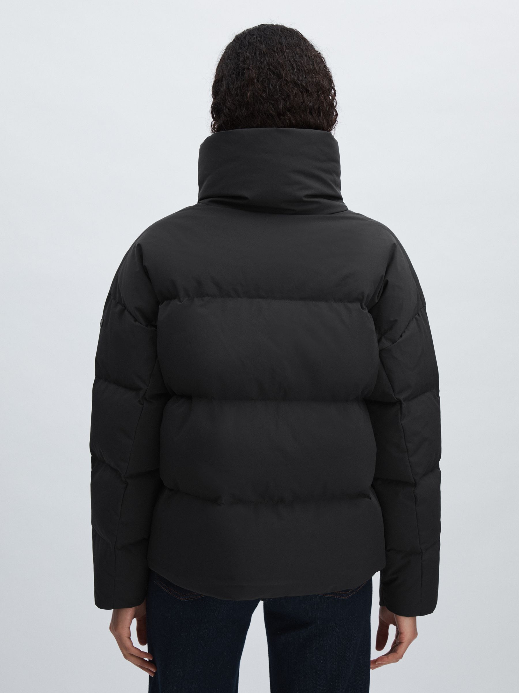 Scandinavian Edition Short Puffer Black Jacket in Black