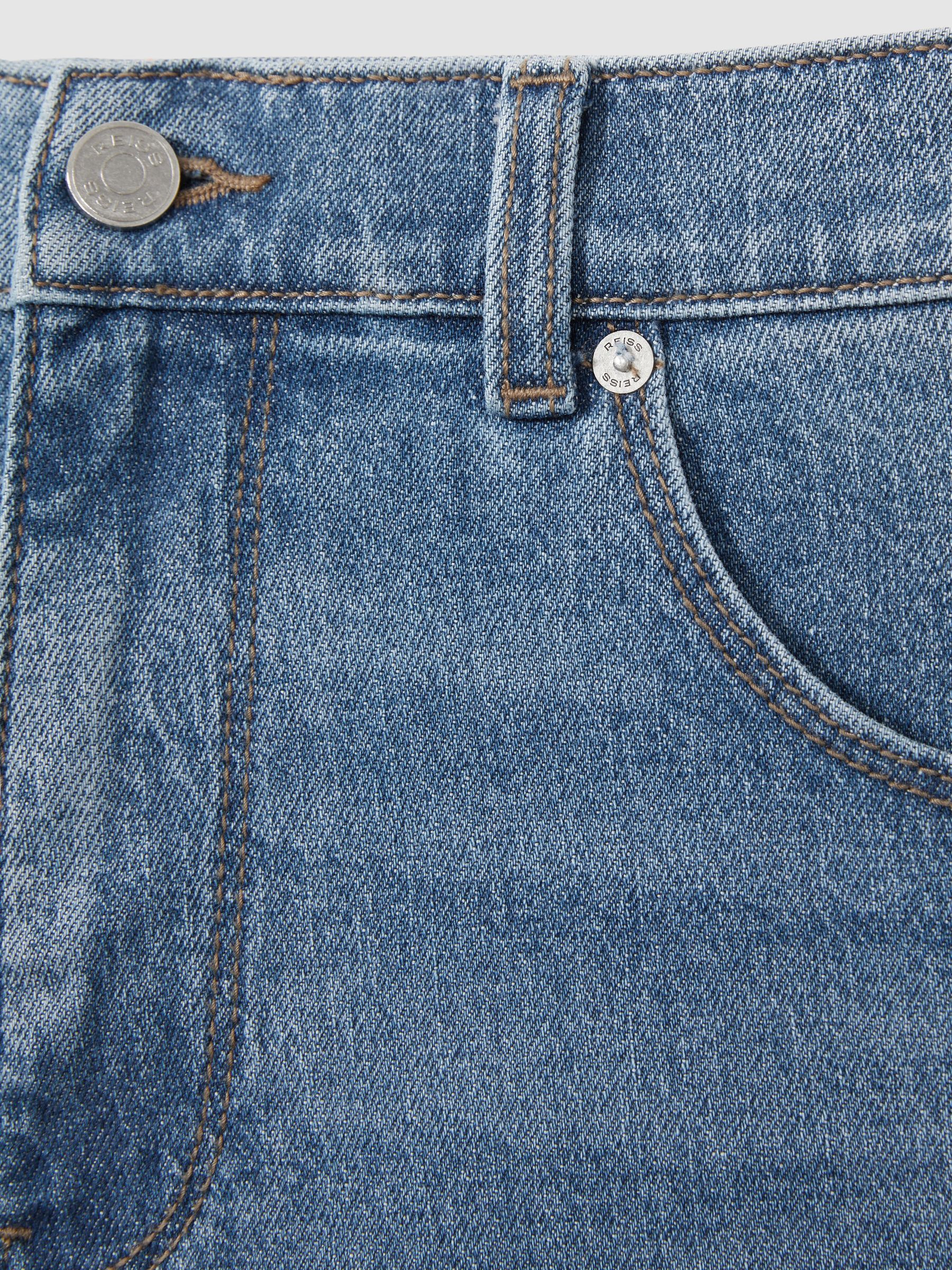 Straight-Leg Jeans in Mid Blue Wash