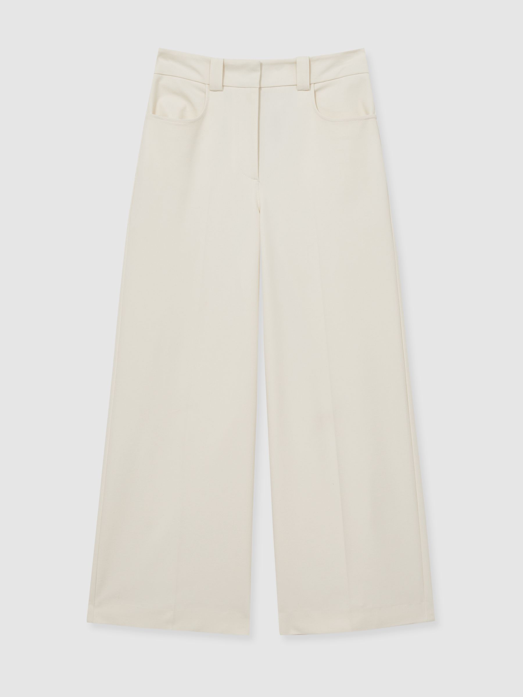 Twill Culotte Trousers in Cream