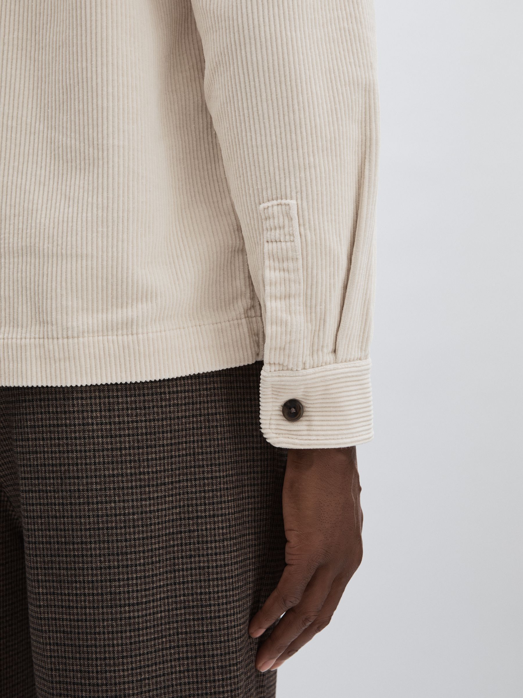 Les Deux Cotton Corduroy Overshirt in Ivory
