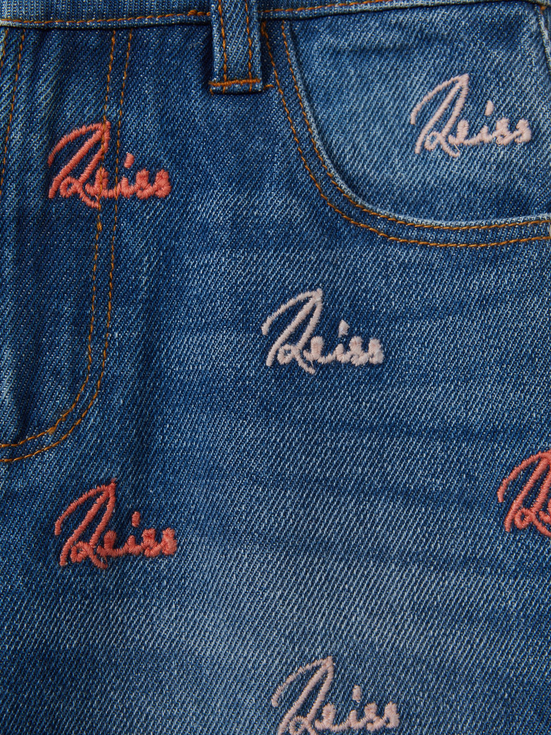 13-14 yrs Relaxed Embroidered Logo Jeans in Blue