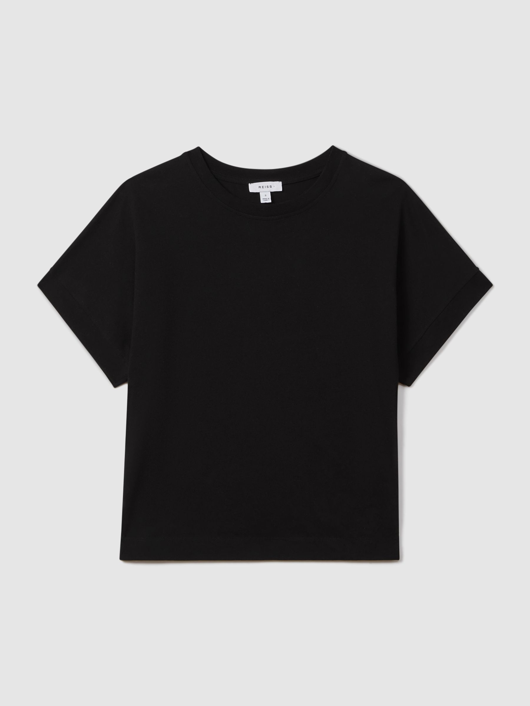 Cotton Crew Neck T-Shirt in Black