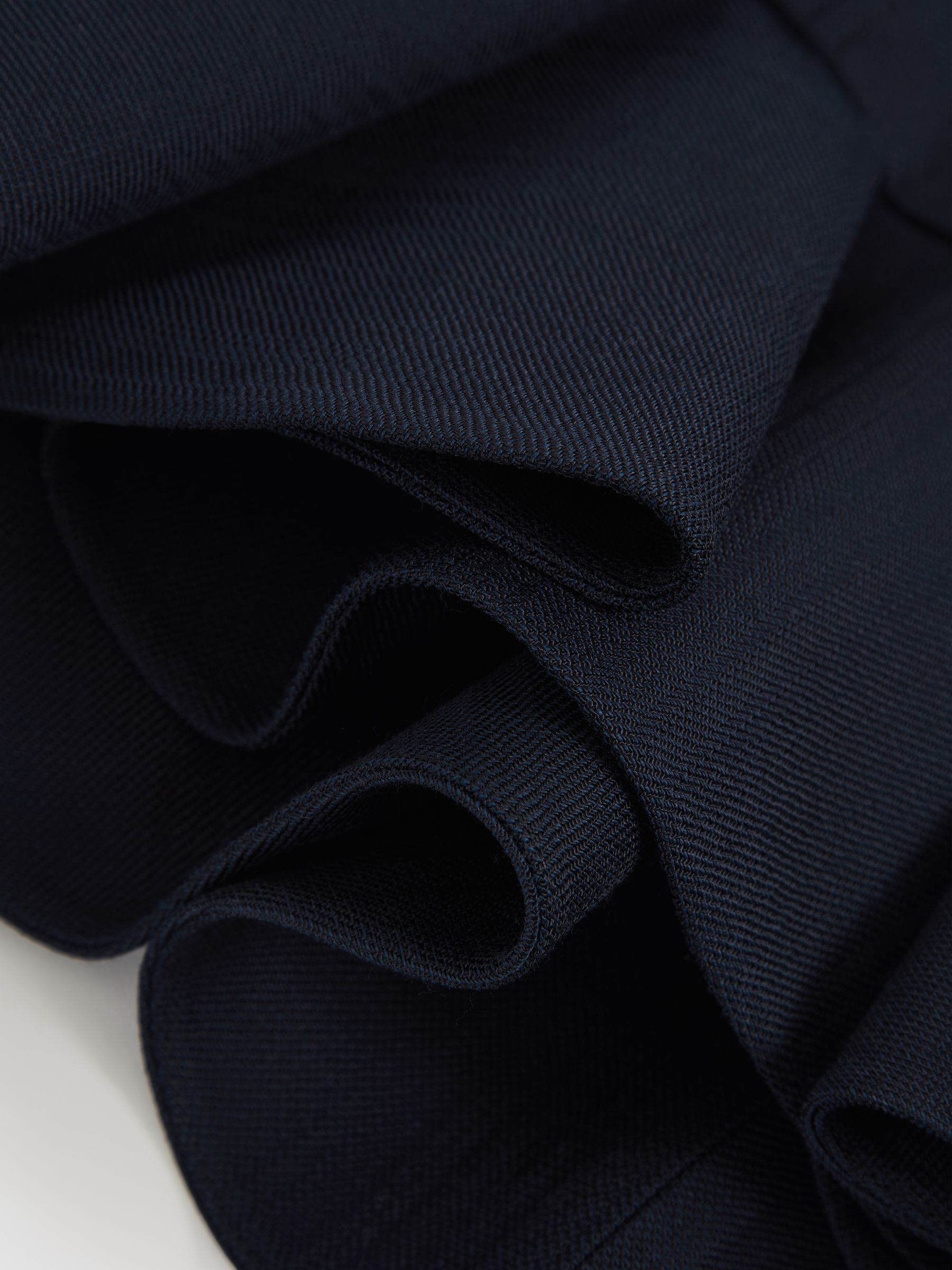 Ruffle-Hem Mini Skirt in Navy