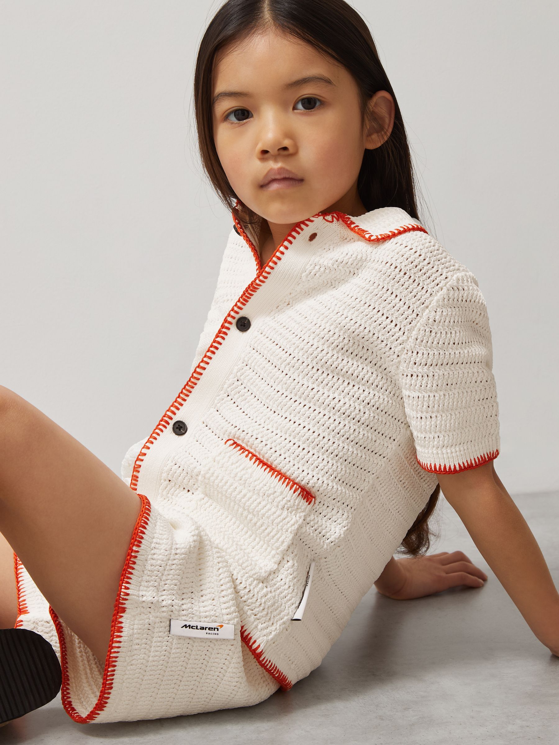 9-13 yrs McLaren F1 Team Crochet Shorts in Off White/Orange