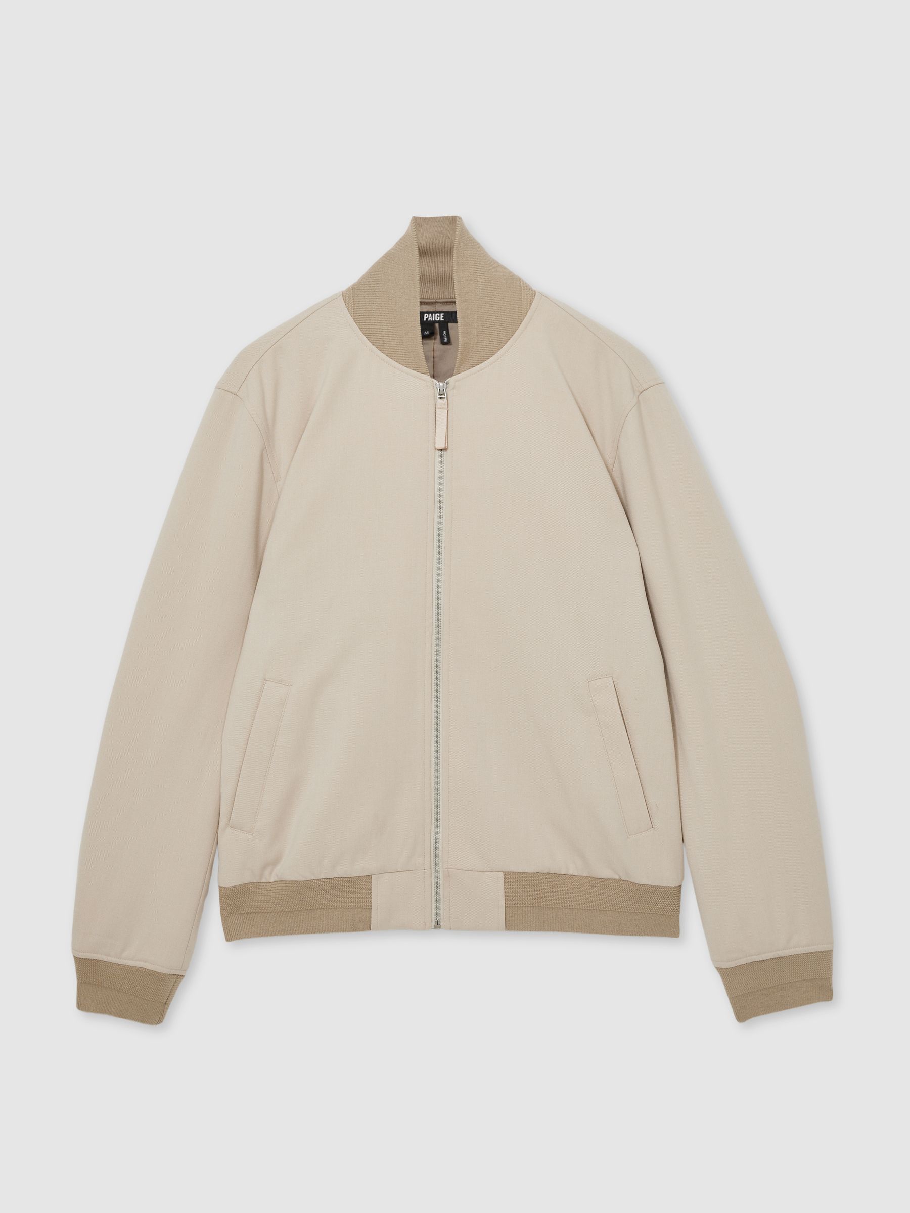 Paige Zip-Through Bomber Jacket in Ivory