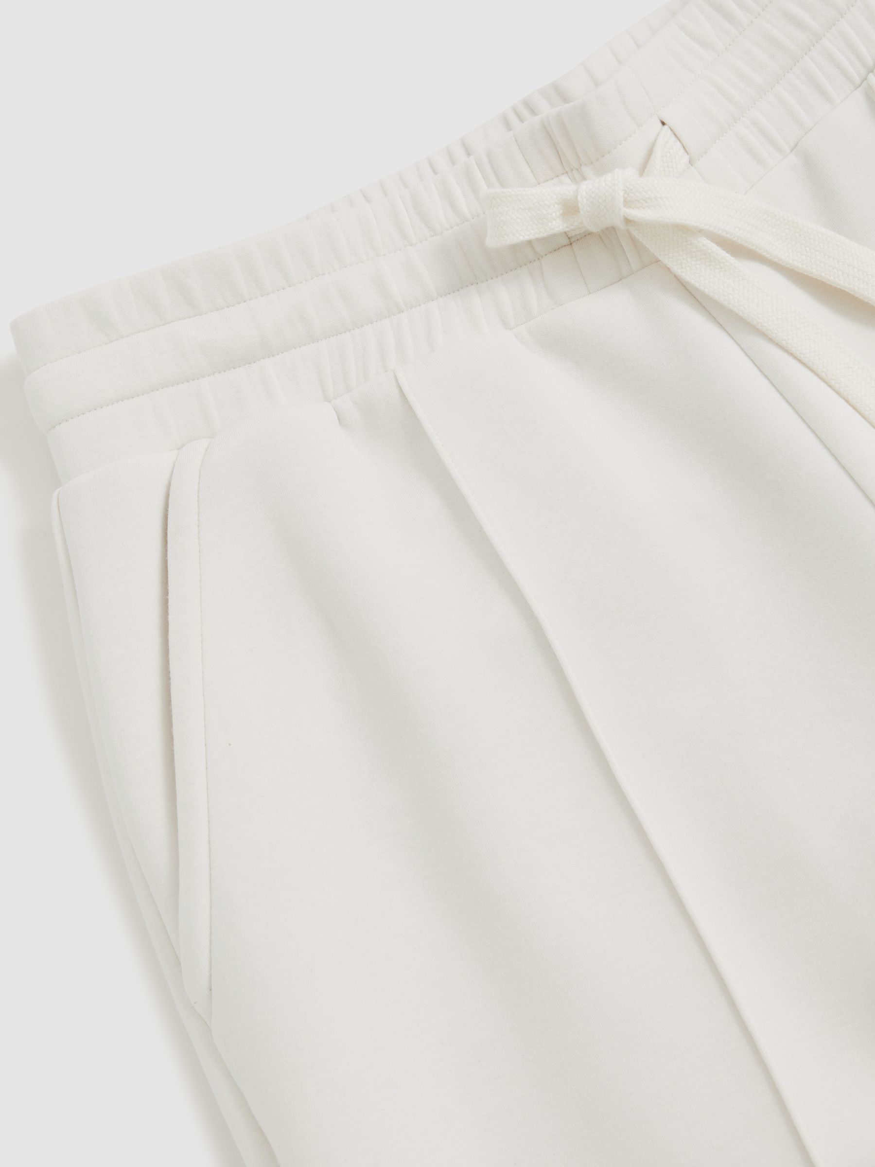 Modal-Blend Interlock Wide-Leg Joggers in Ivory