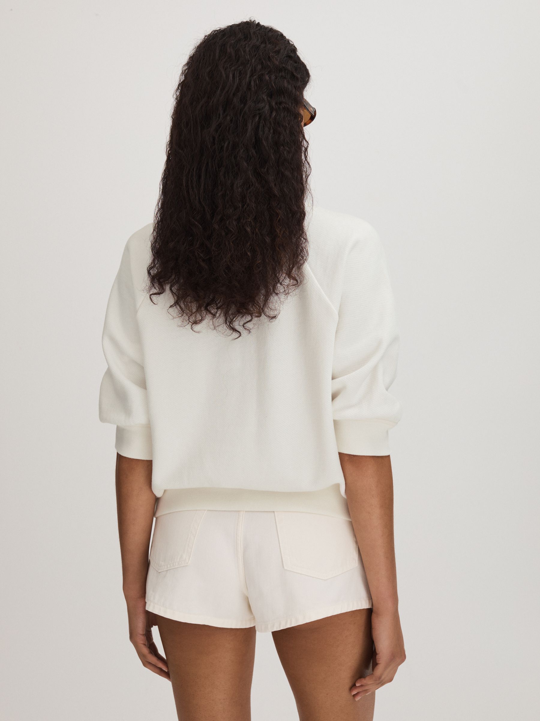 Paige Cotton Terry Graphic Top in White