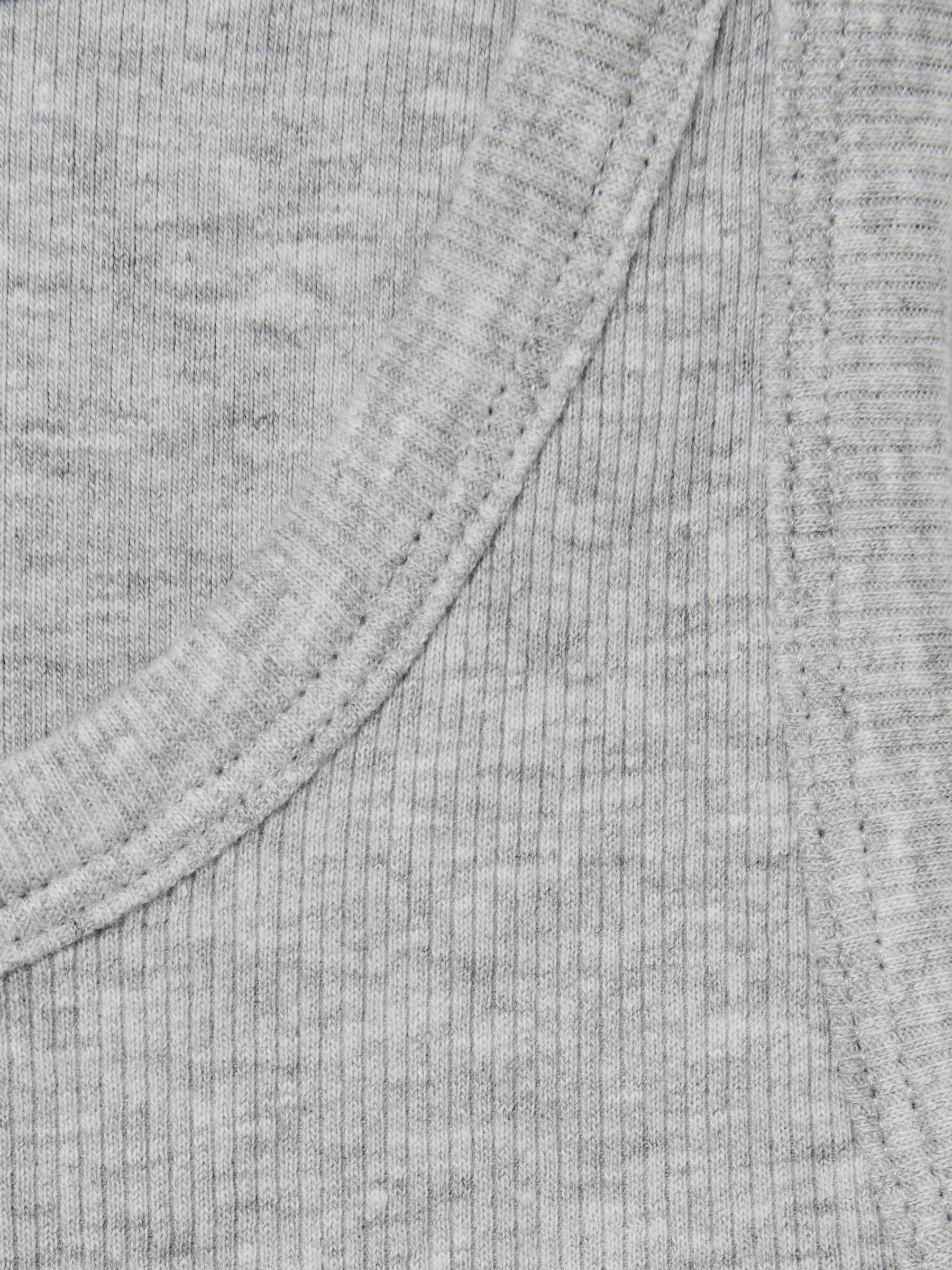 13-14 yrs Cotton Blend Ribbed Vest in Grey