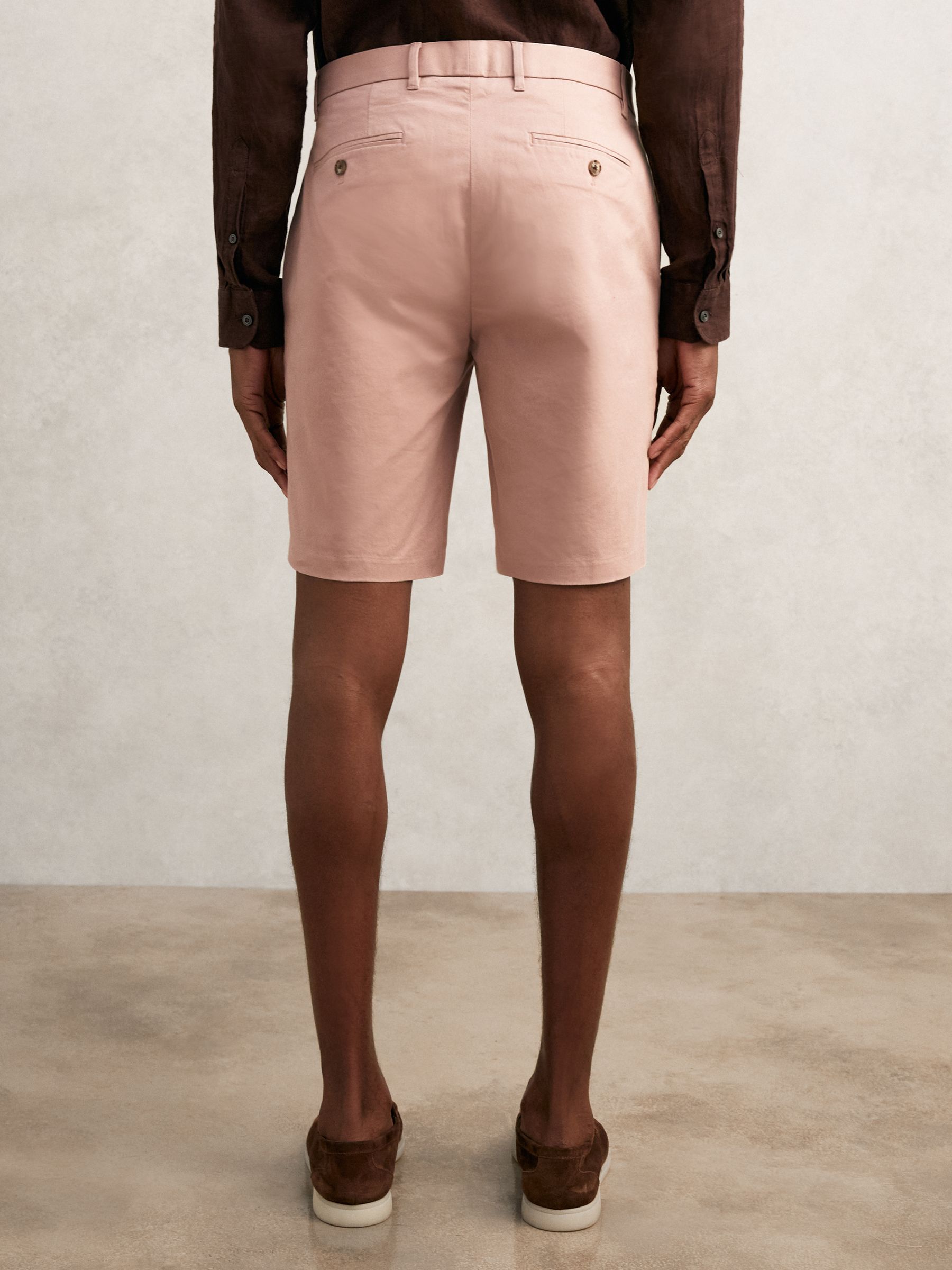 Cotton Chino Shorts with Stretch in Rose Pink