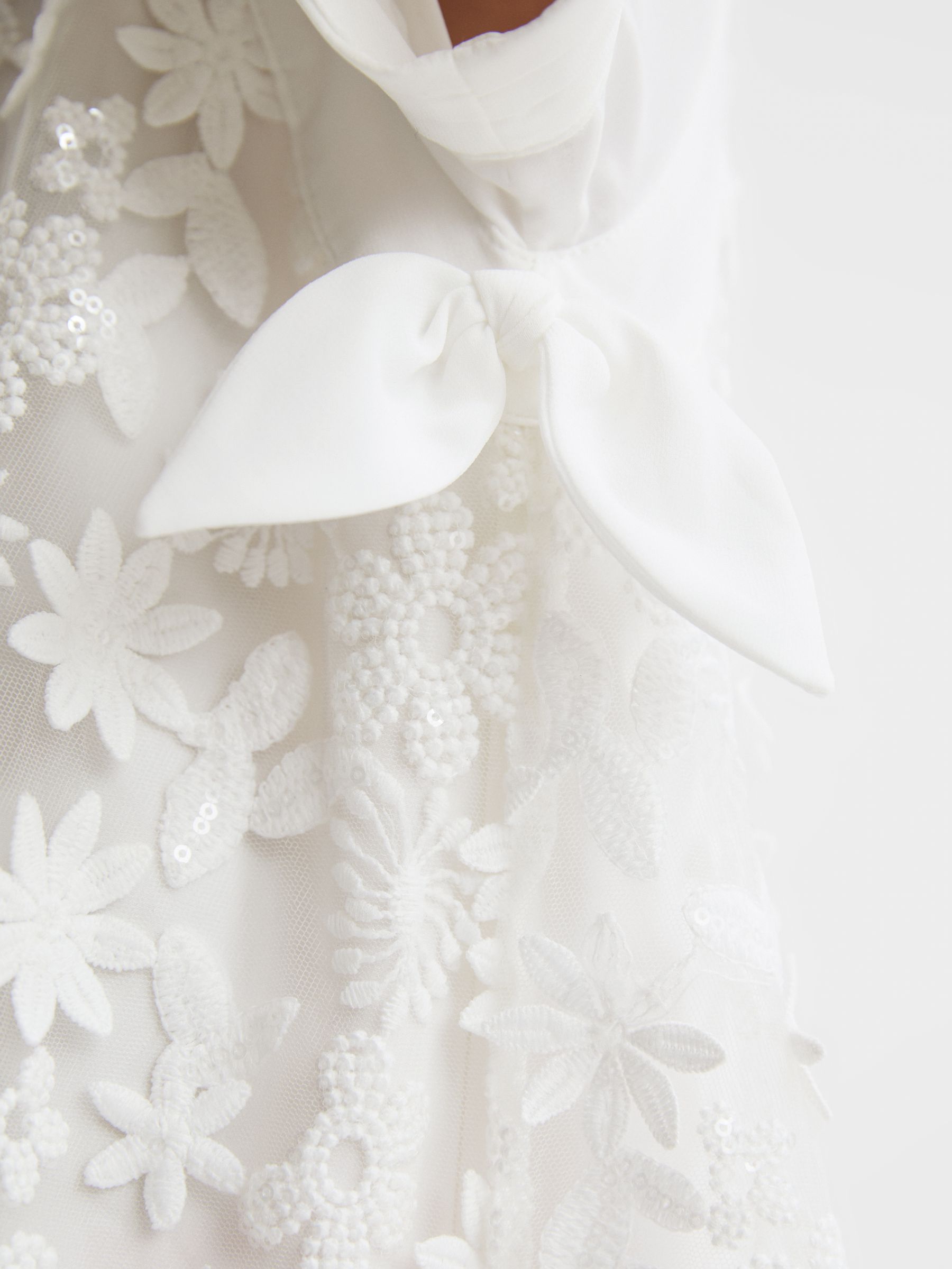 9-13 yrs Embellished Flared Dress in Ivory