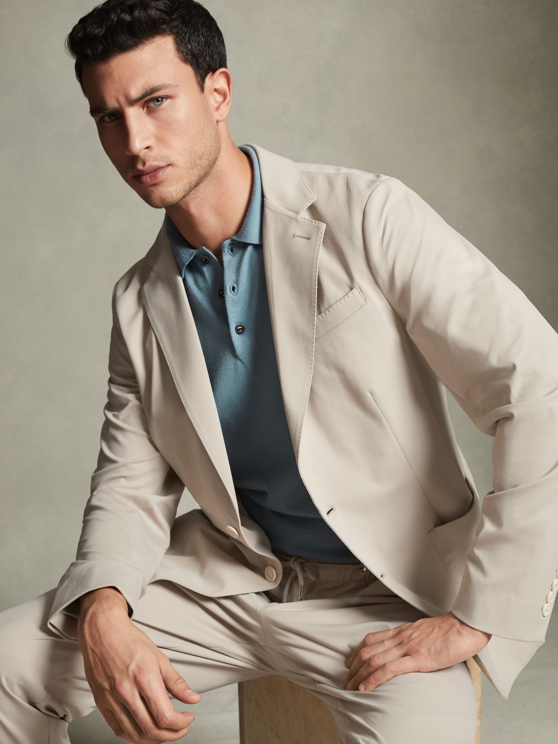 McLaren F1 Technical Single Breasted Blazer in Stone