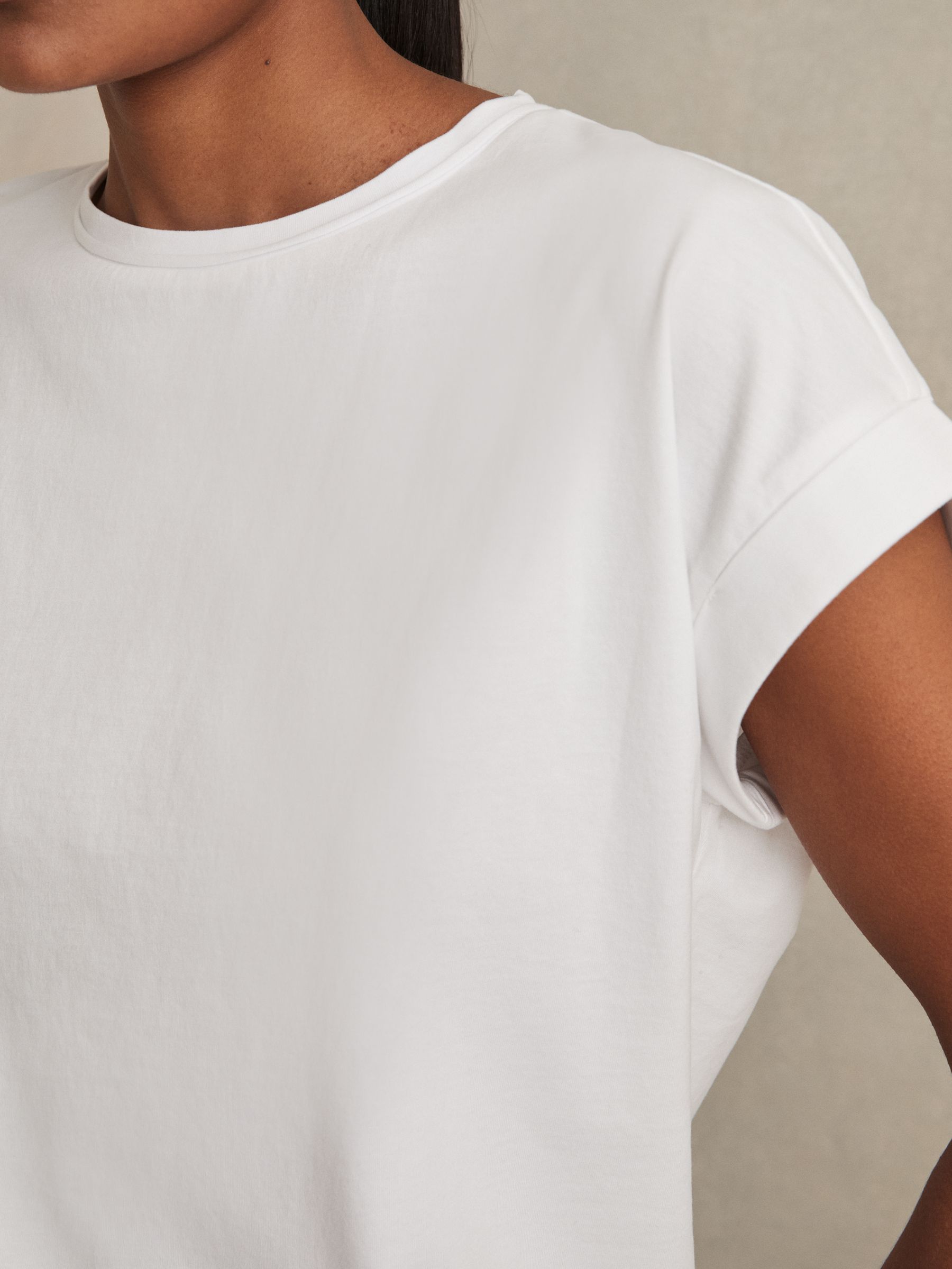 Brushed-Cotton Crew-Neck T-Shirt in White