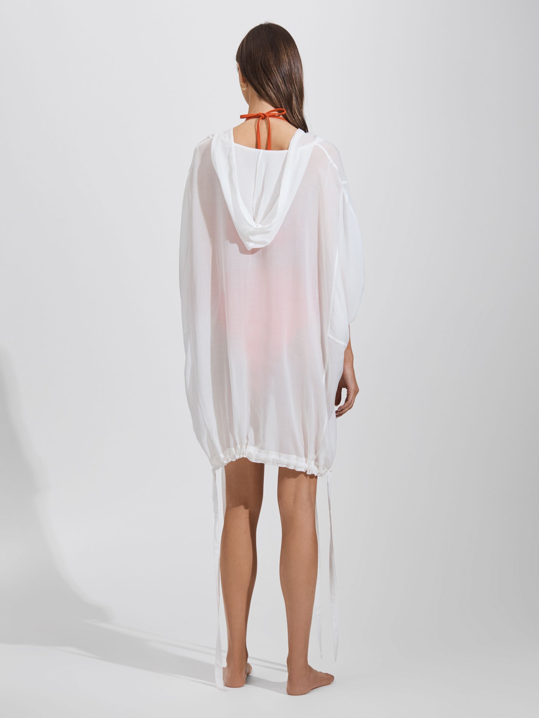 Drawstring Hem Kaftan in White
