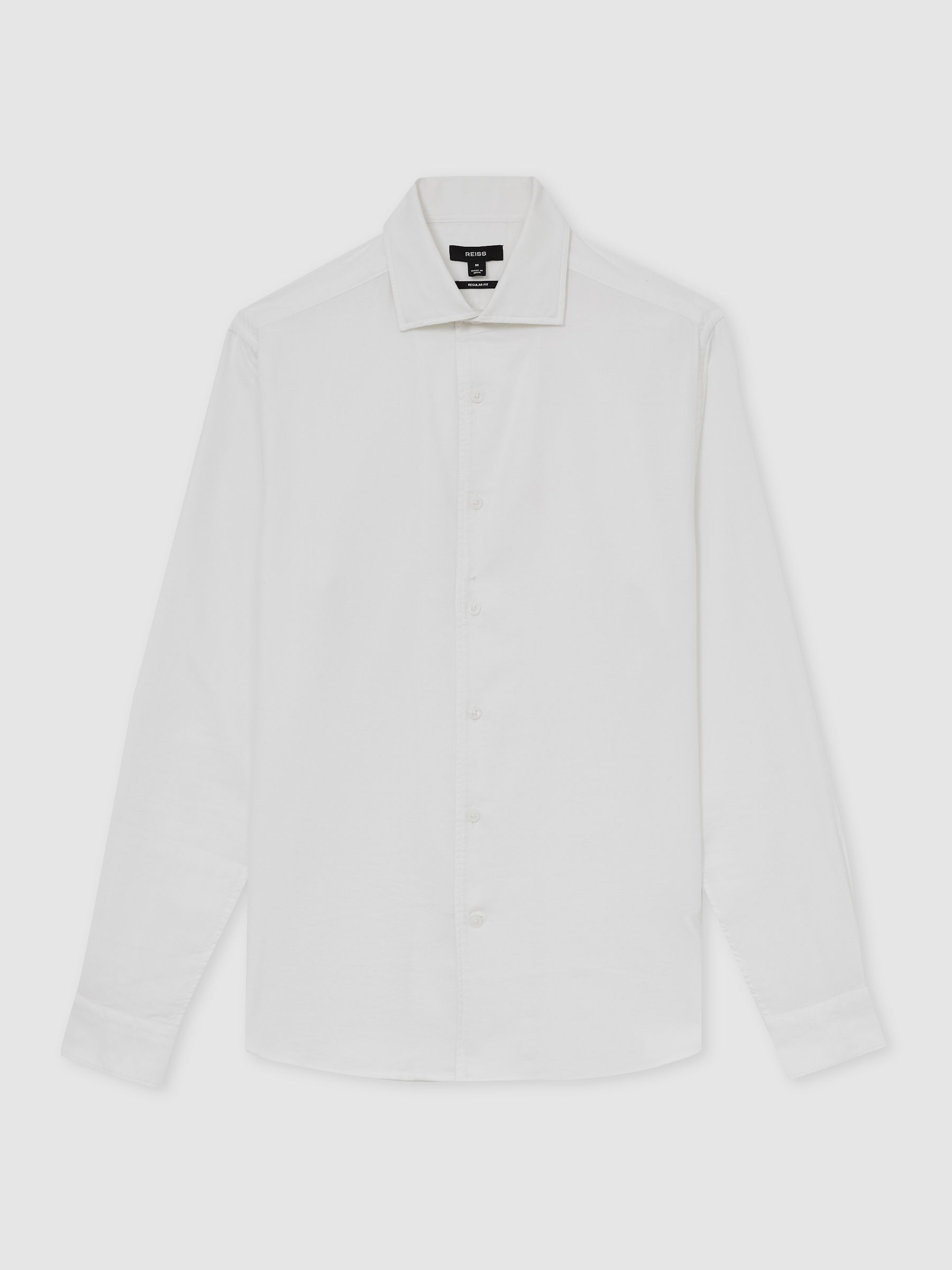 Cotton-Piqué Garment-Dyed Shirt in White