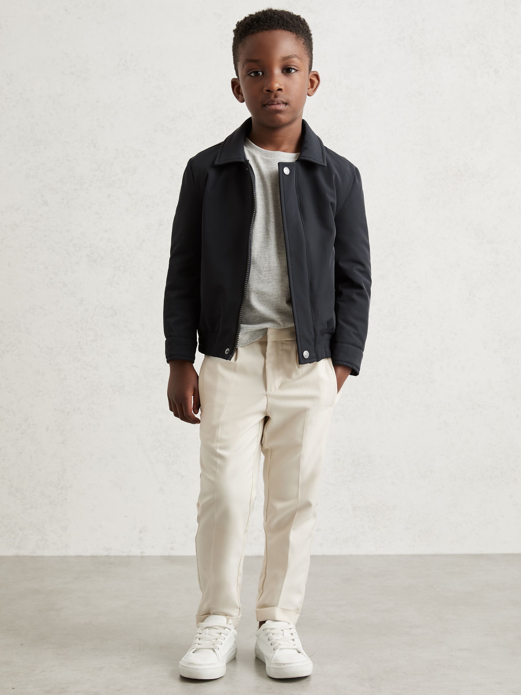 13-14 yrs Zip-Through Harrington Jacket in Blue