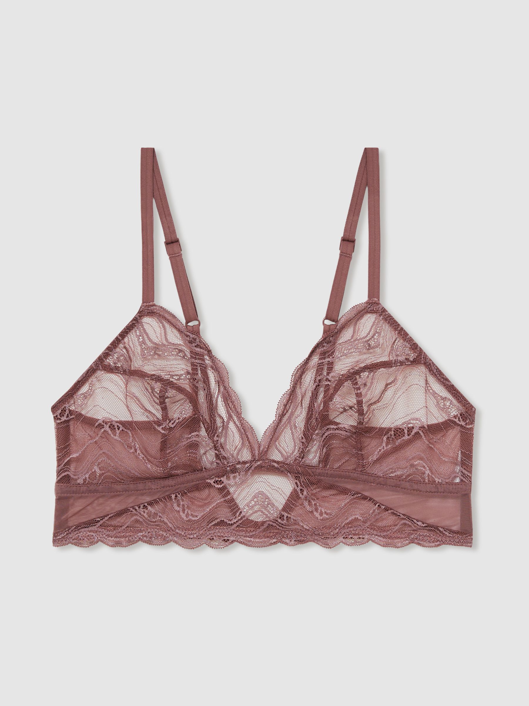 Unlined Triangle Bra in Dusty Pink