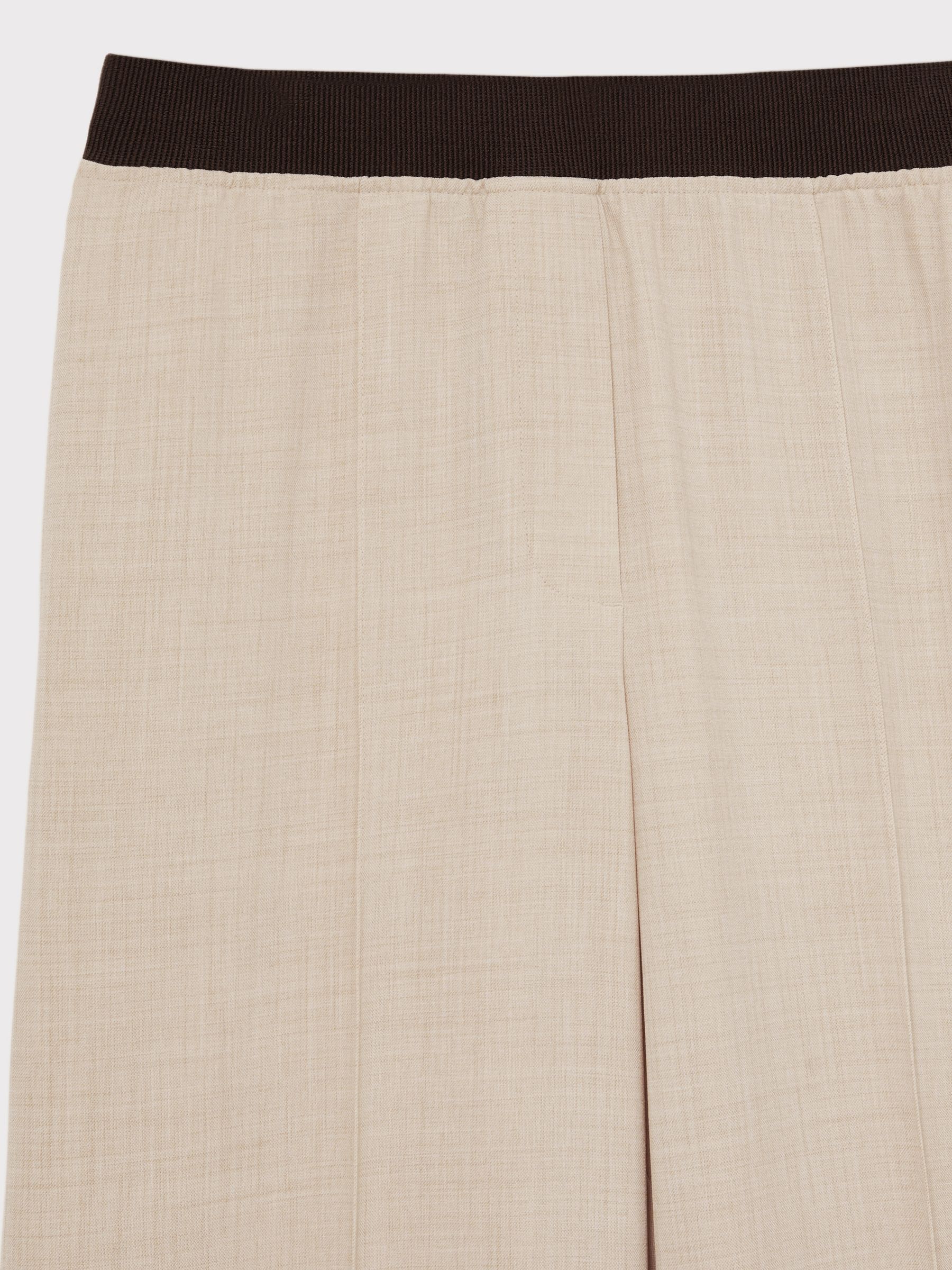 Wide-Leg Elasticated-Waist Trousers in Neutral
