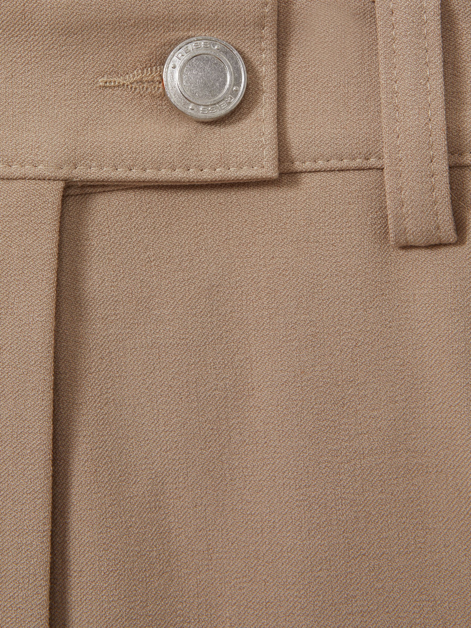 Petite High Rise Flared Trousers in Neutral