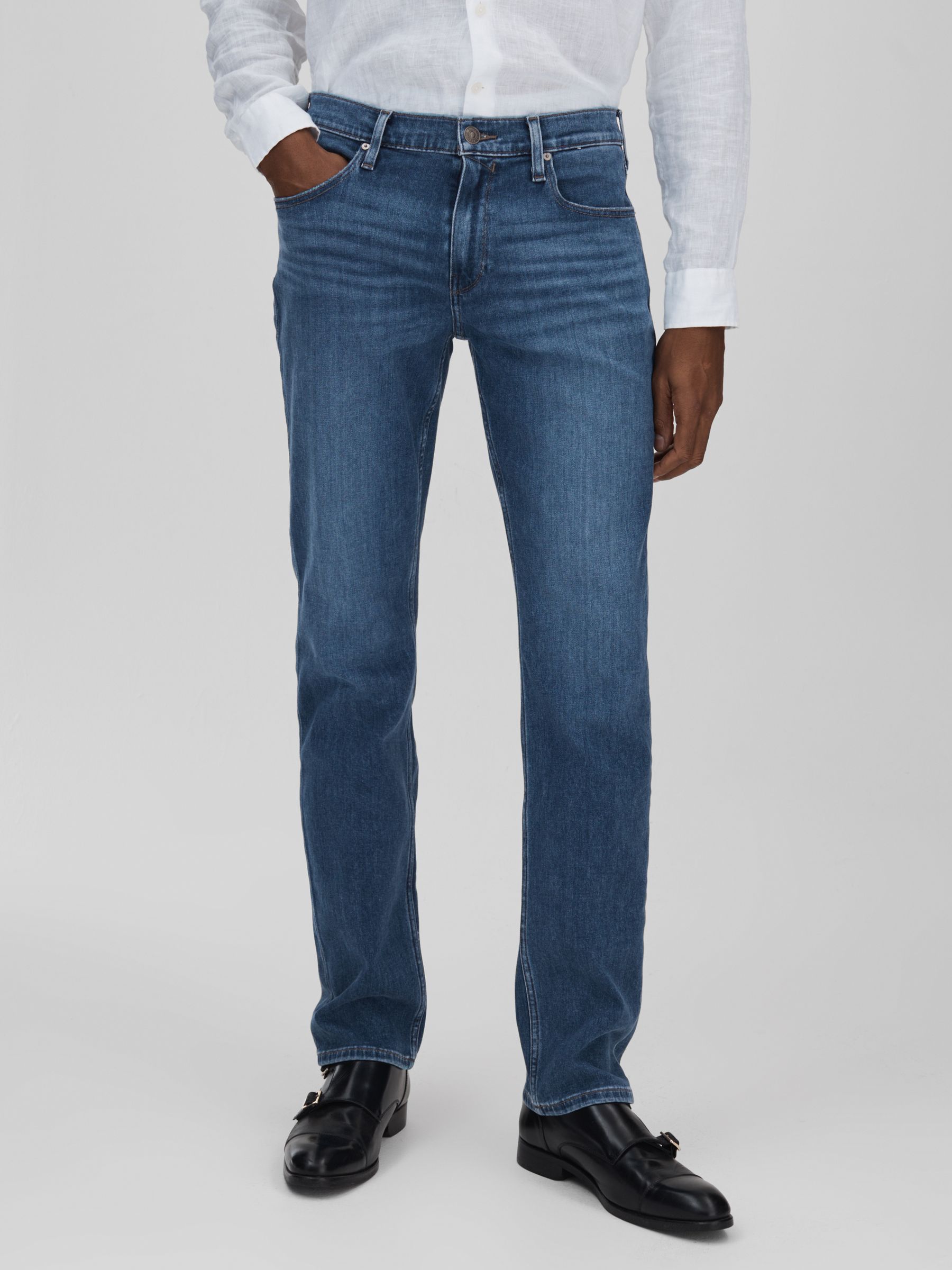Paige Straight Leg Jeans in Atwell Blue