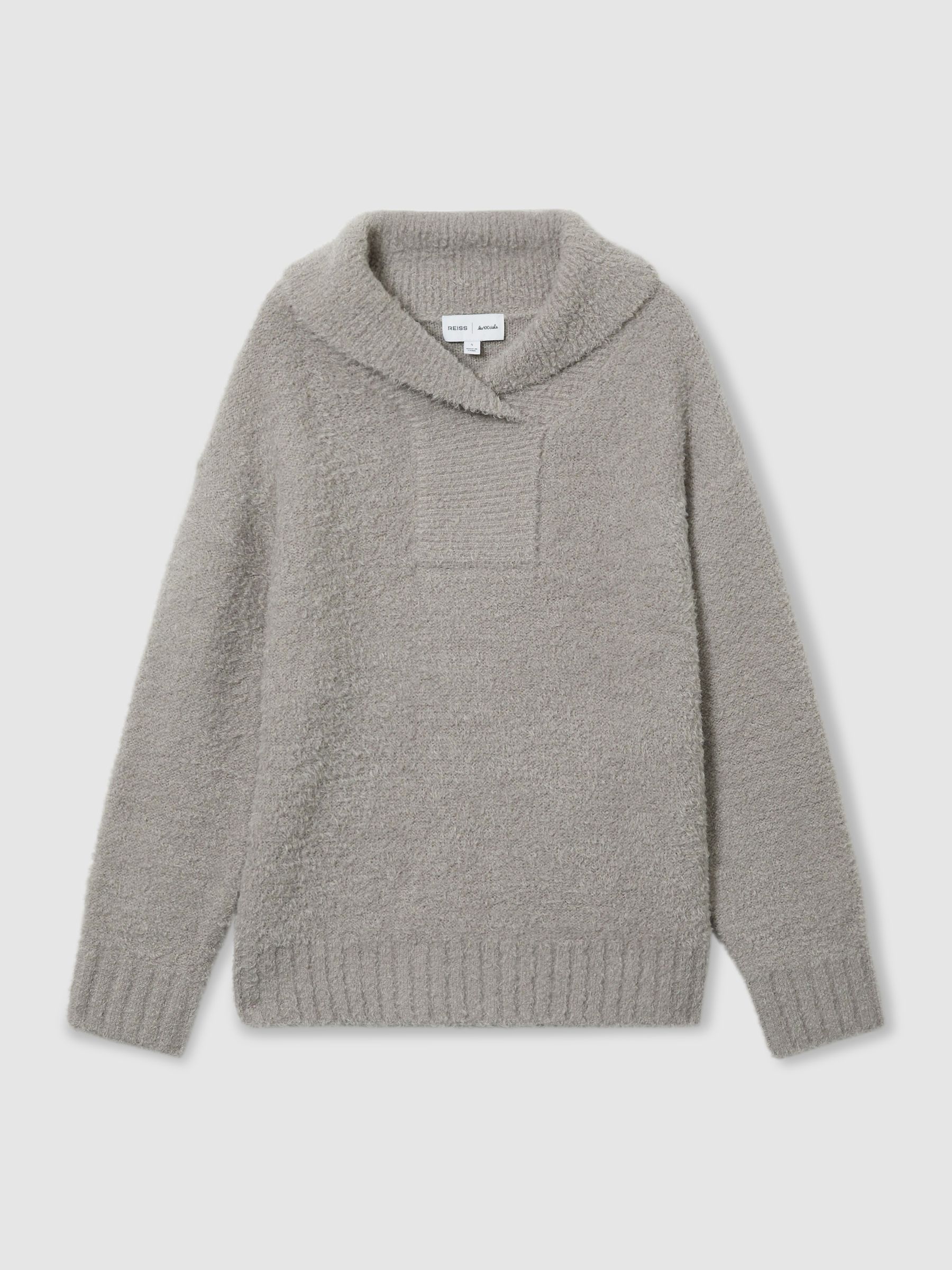 Reiss | Les 100 Ciels Bouclé Jumper with Wool in Grey