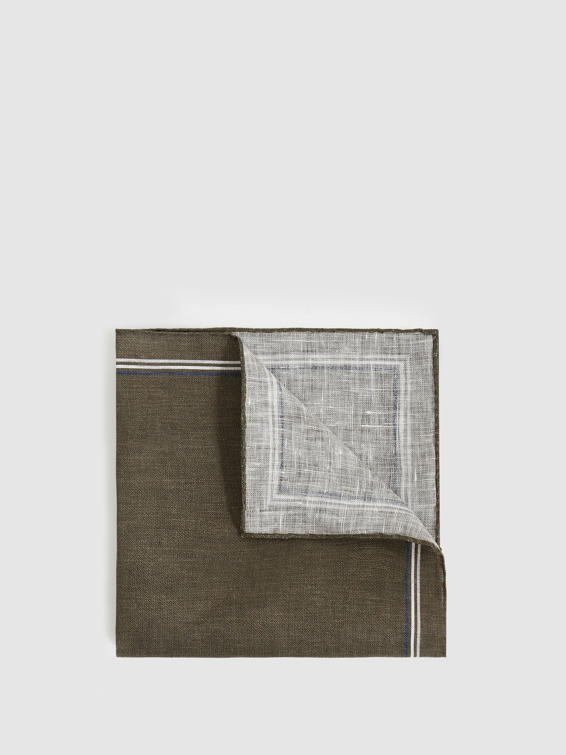 Linen Pocket Square in Olive