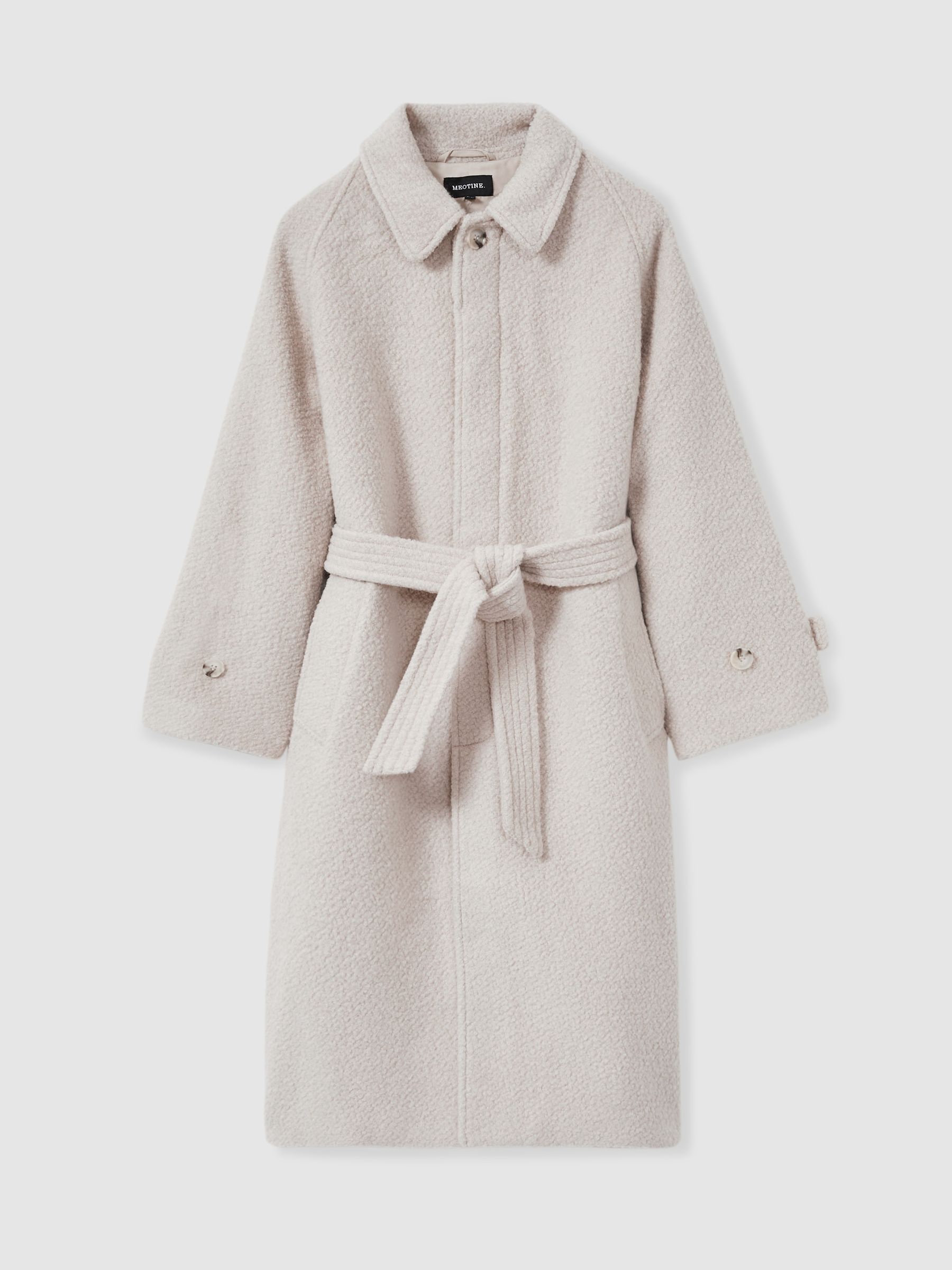 Meotine Wool-Blend Bouclé Coat in Cream
