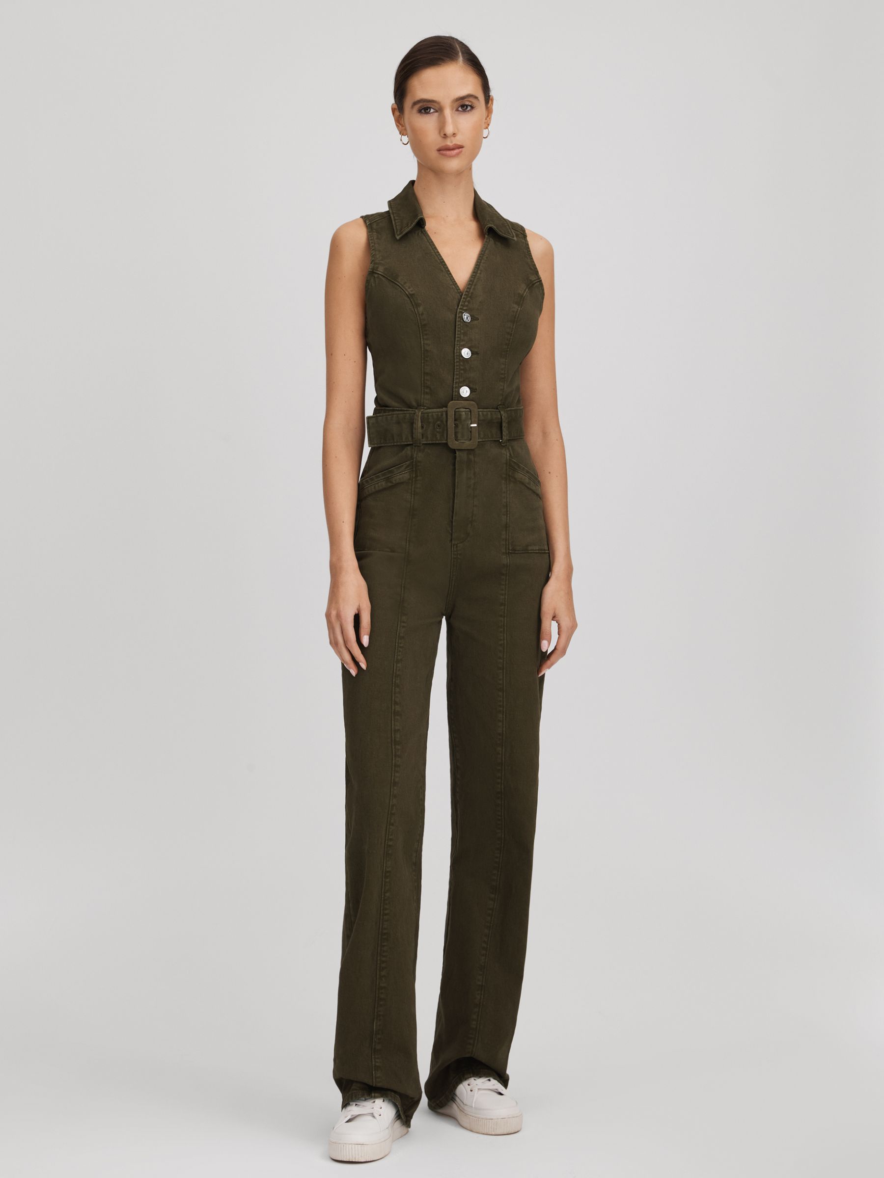 Paige Denim Jumpsuit in Olive