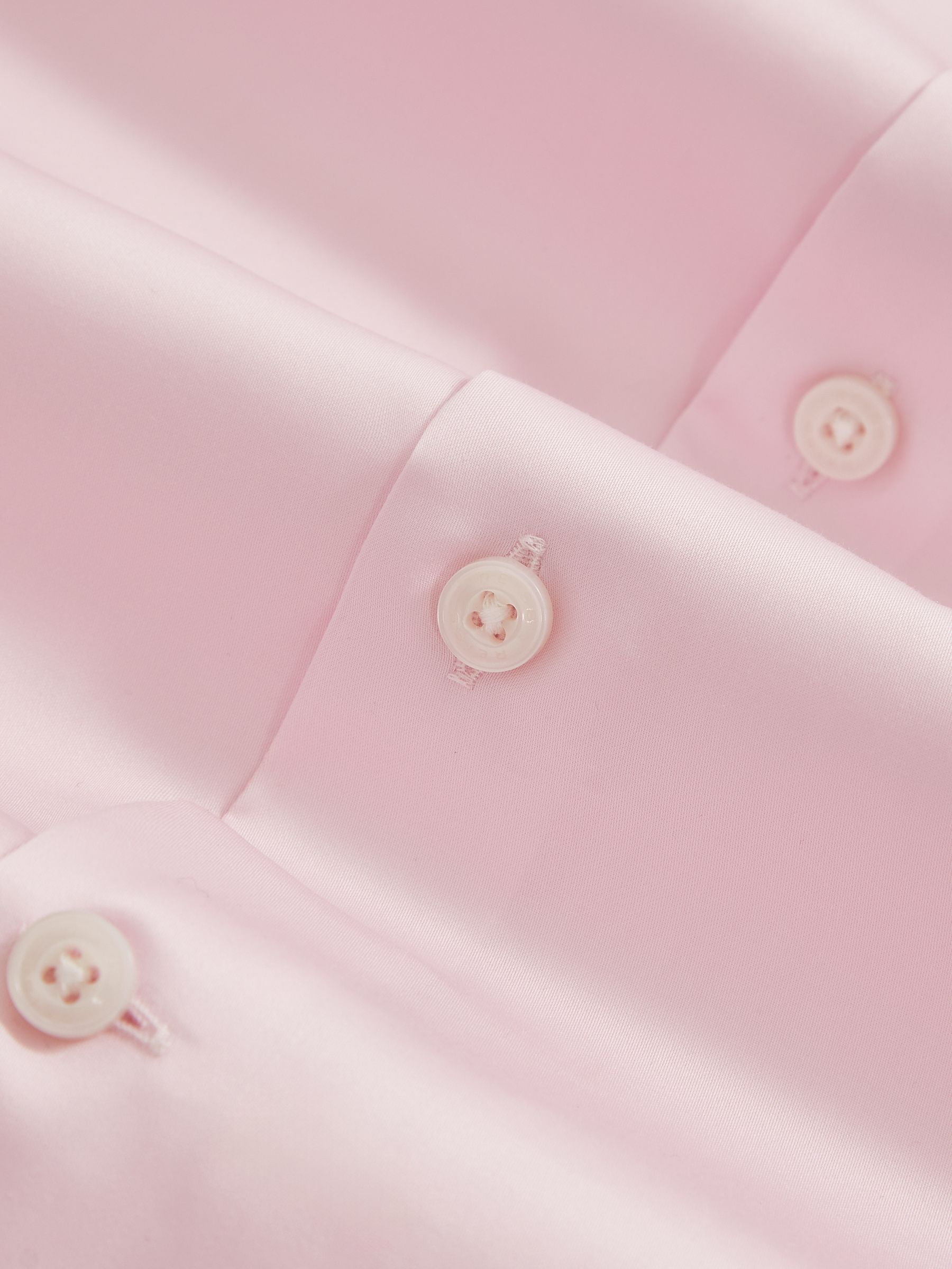 Regular Fit Cotton Sateen Shirt in Pink