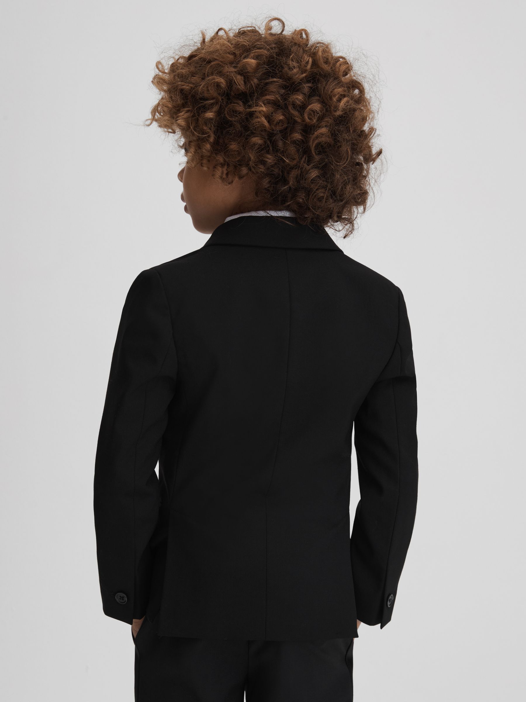 3-9 yrs Tuxedo Satin Single Breasted Blazer in Black