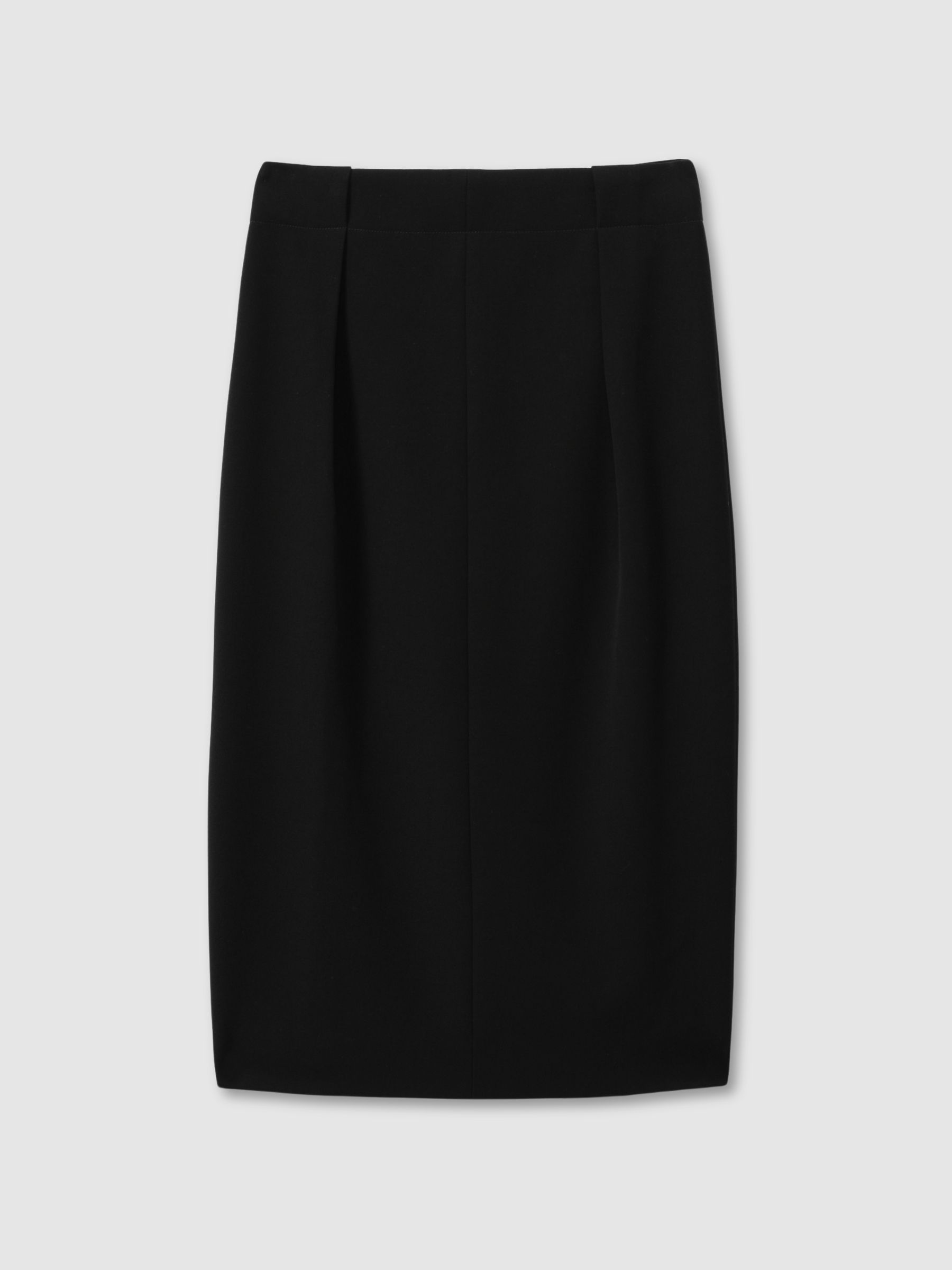 Petite Tailored Midi Suit Skirt in Black