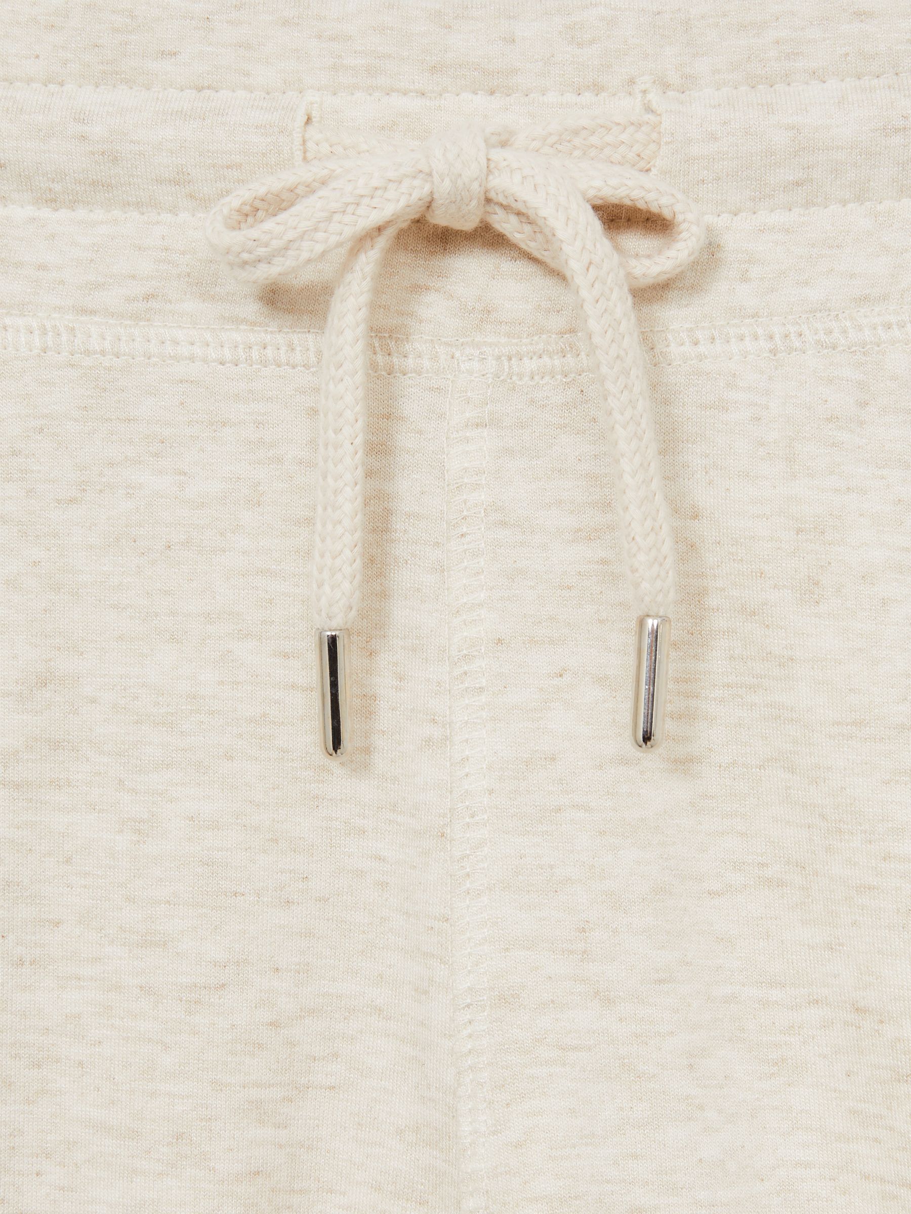 Drawstring Fleece Lined Shorts in Oatmeal Melange