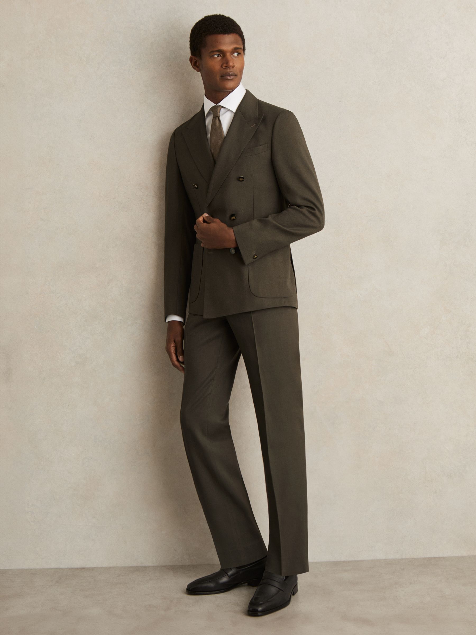 Slim-Fit Suit Trousers in Dark Green