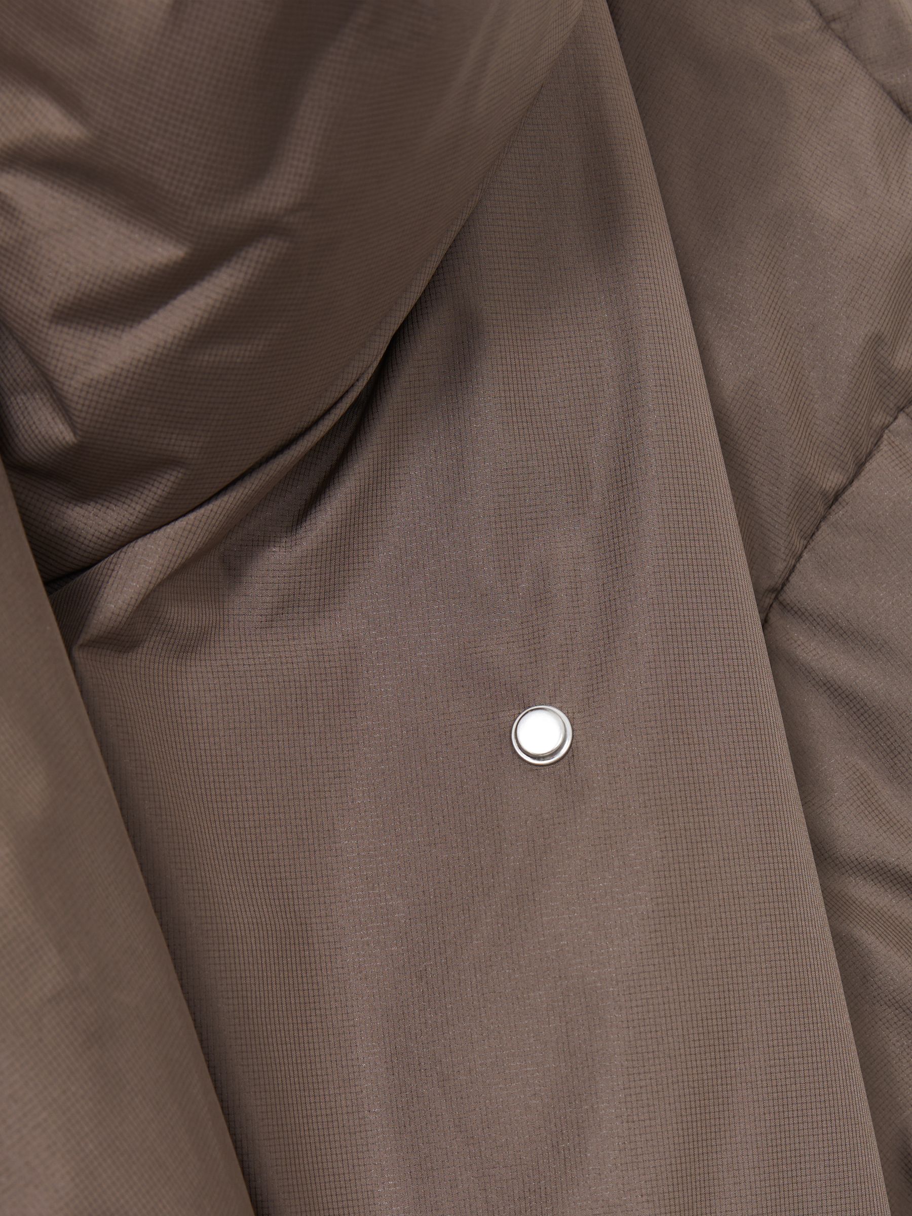 Meotine Oversized Grey/Brown Puffer Coat in Grey/Brown