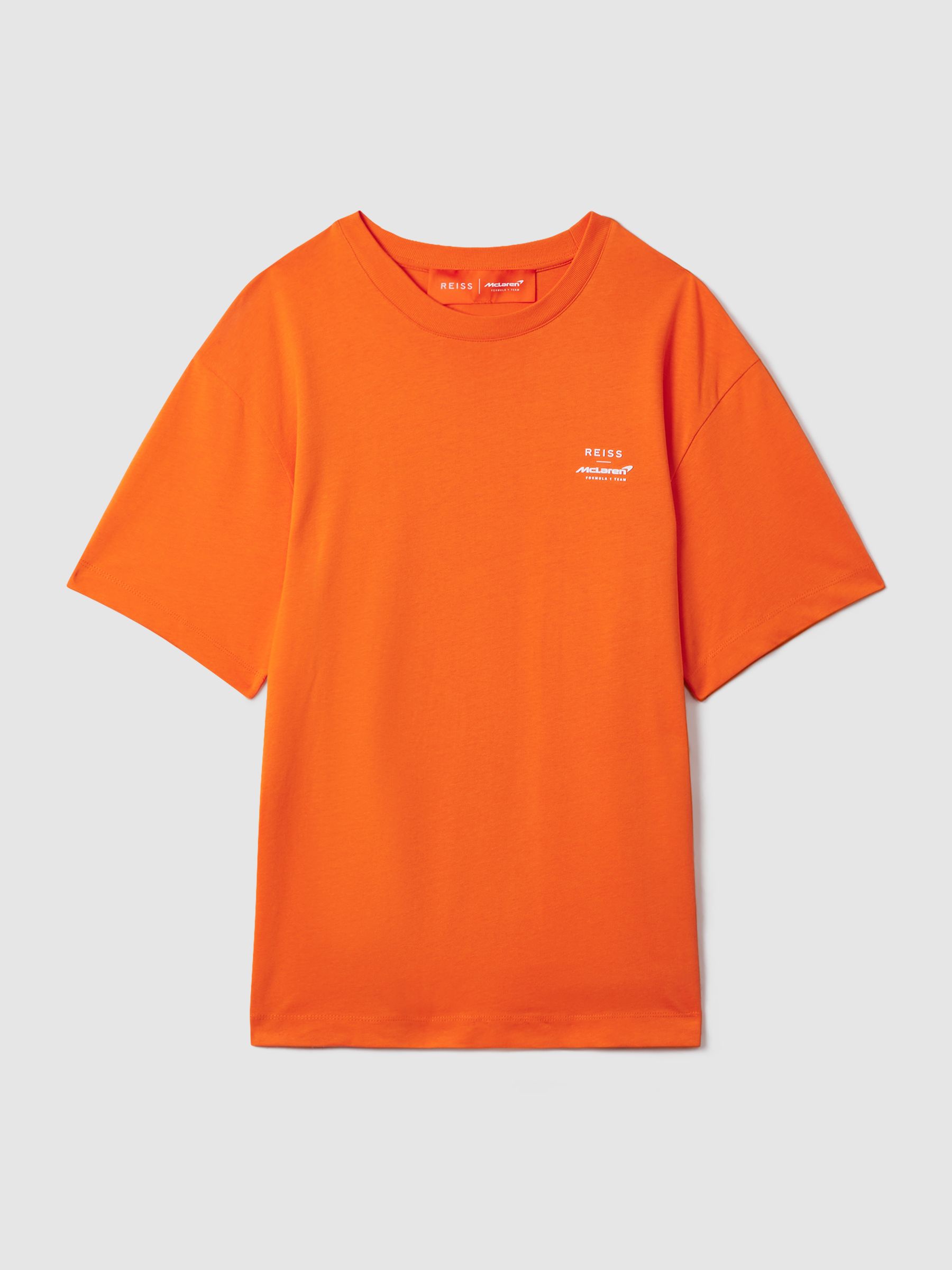 McLaren F1 Oversized Cotton Crew Neck T-Shirt in Papaya