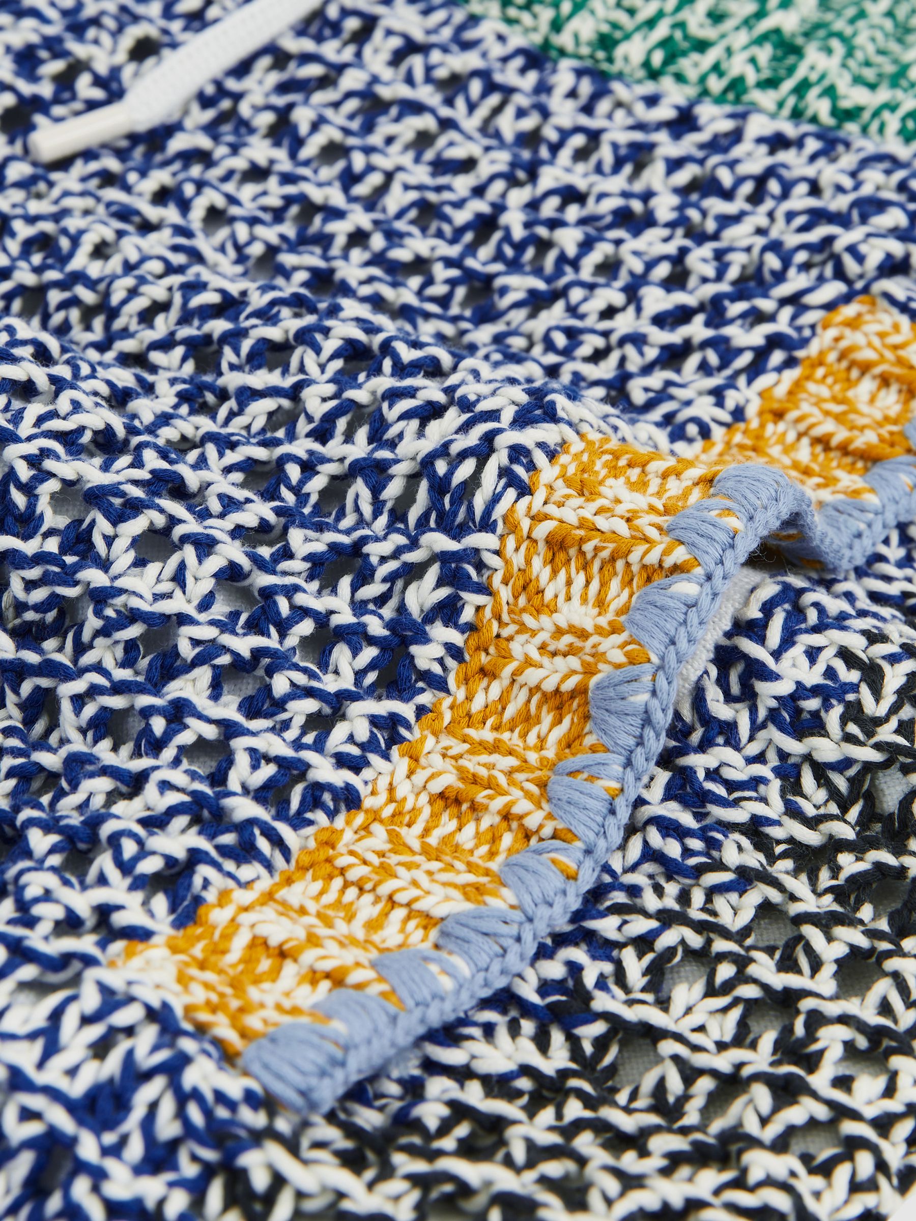 Reiss | Tom Daley Crochet Panel Shorts in Yellow/Green/Blue Multi