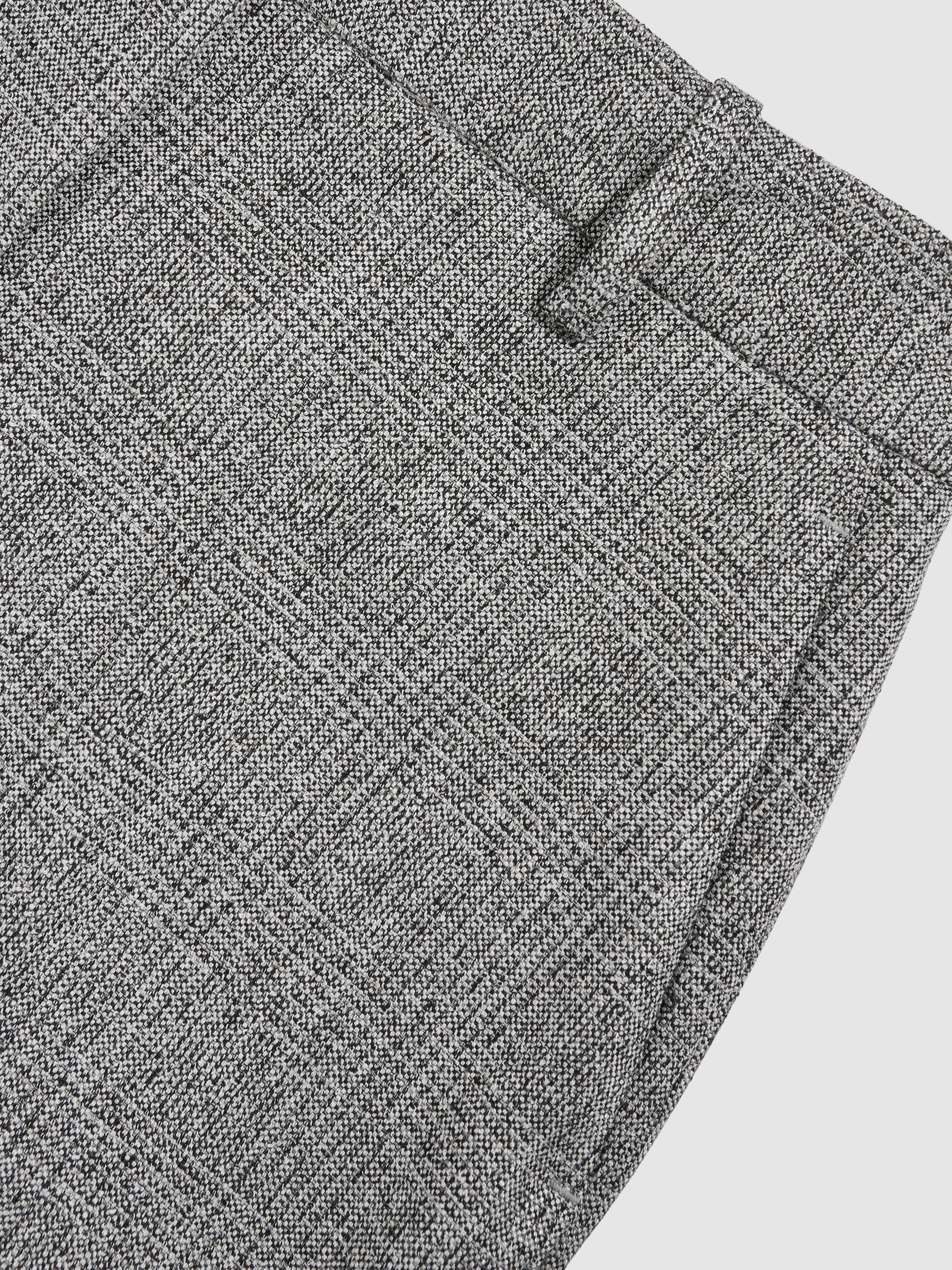 Wide-Leg Textured Suit Trousers in Grey