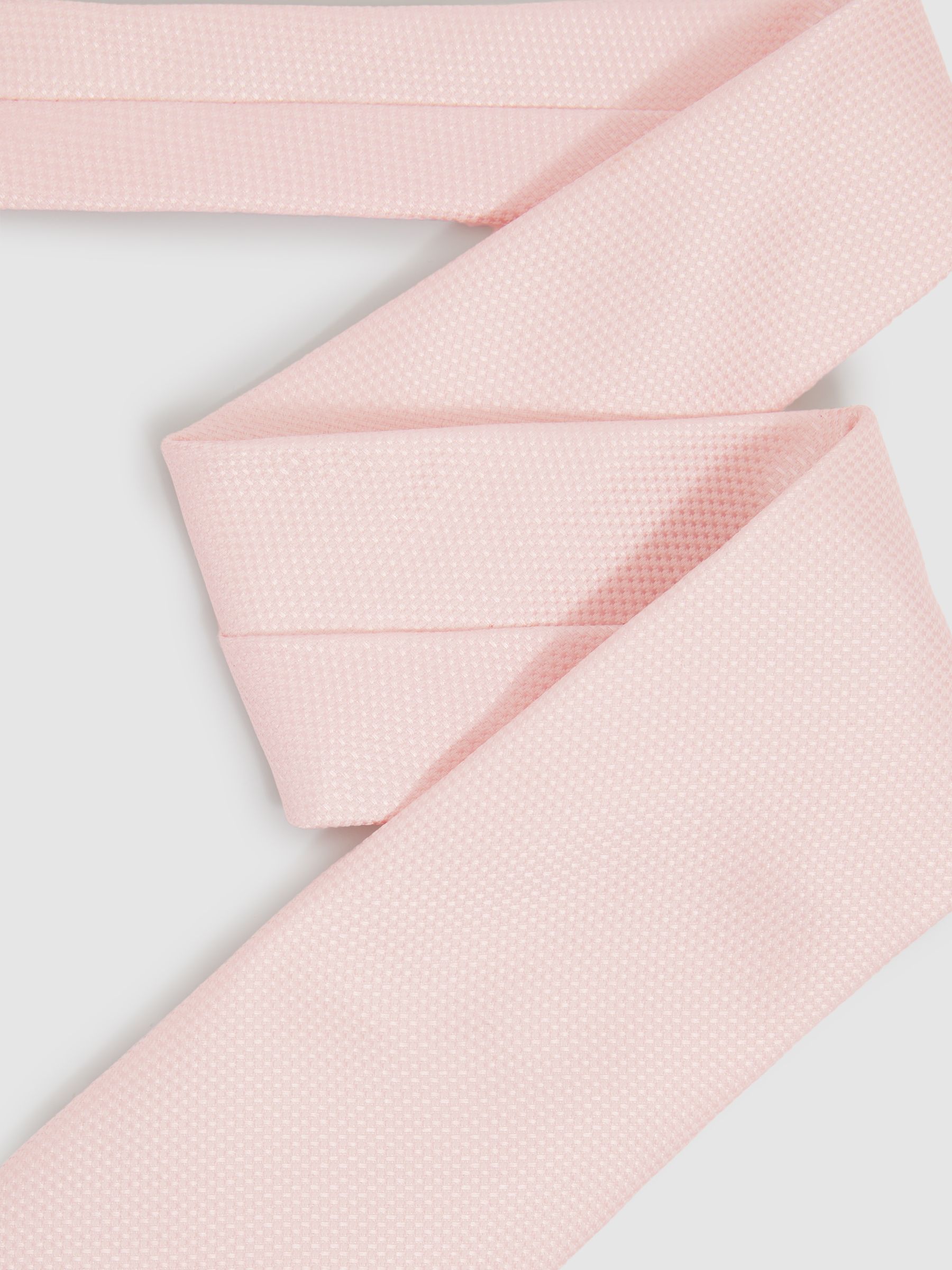 Textured Silk Blend Tie in Light Pink