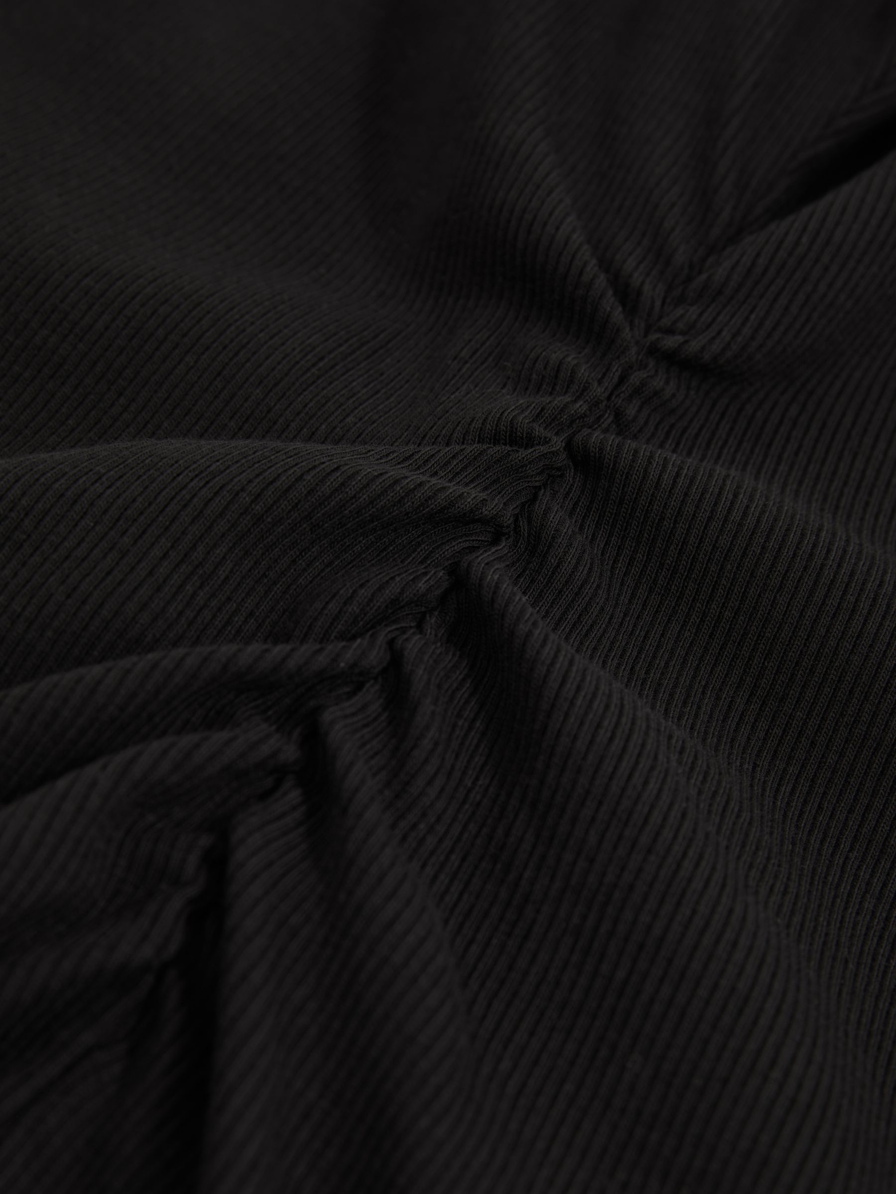 Stretch-Cotton Ribbed Asymmetric Vest in Black