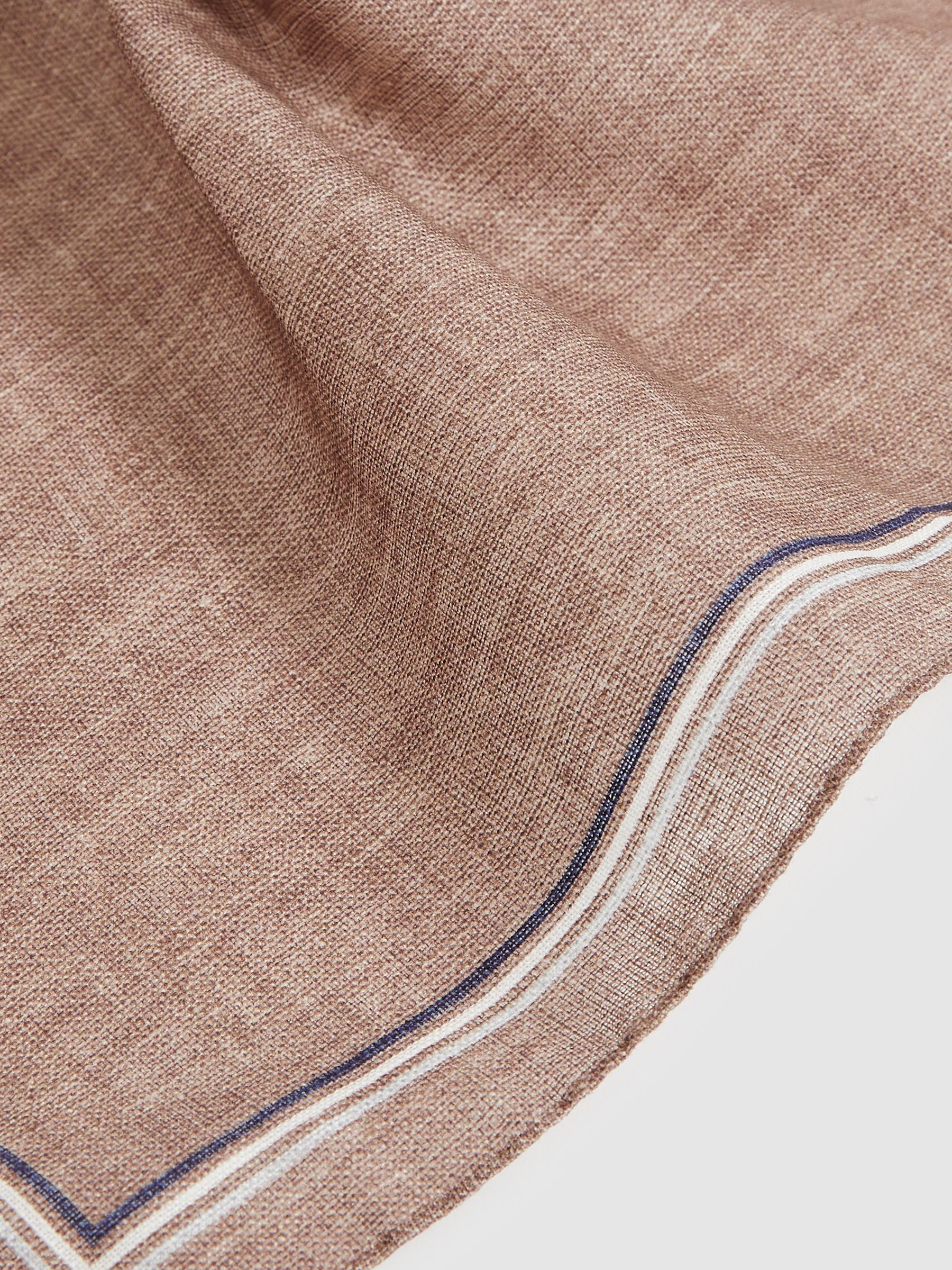 Linen Pocket Square in Soft Brown
