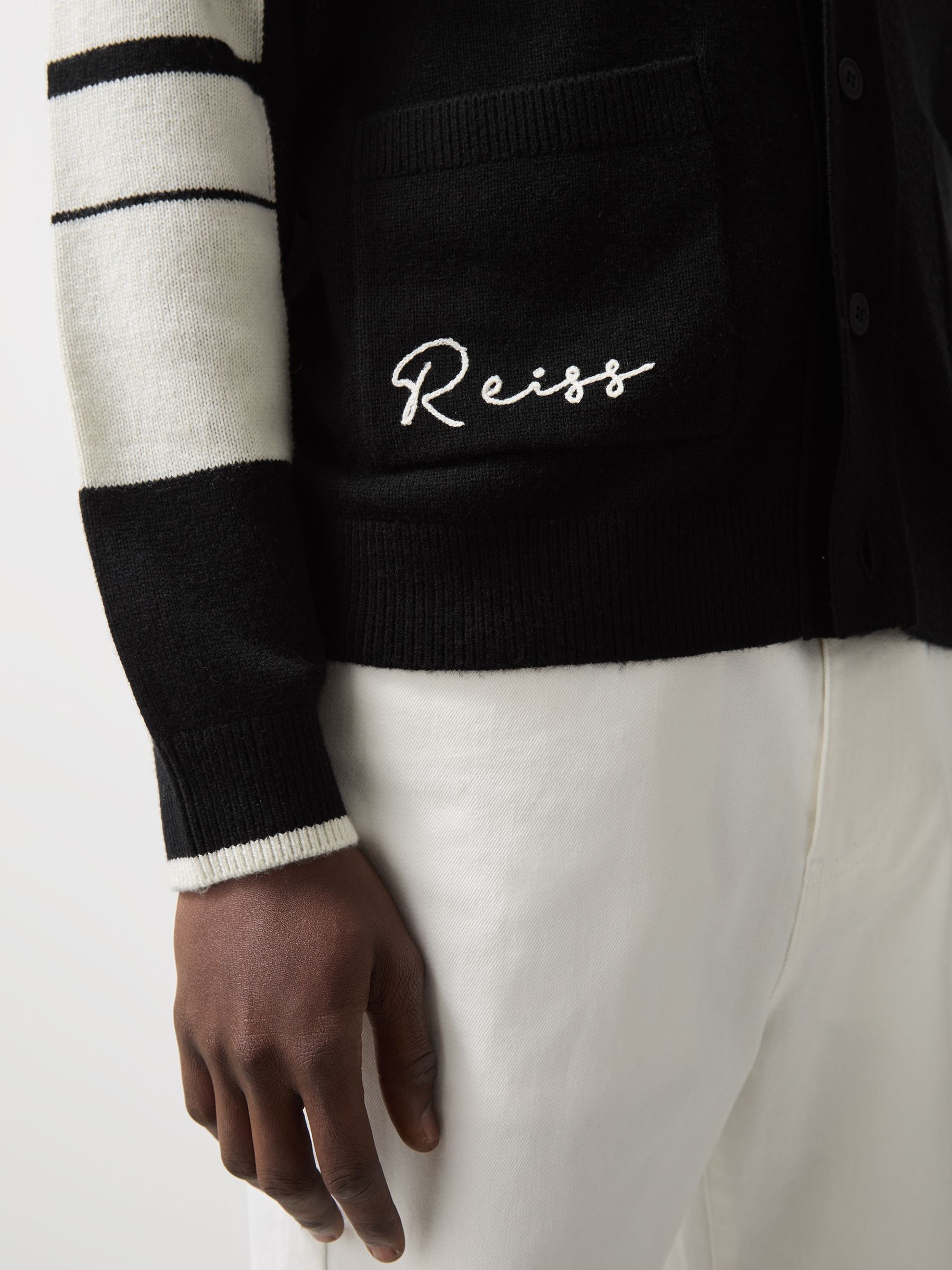 McLaren F1 Team Wool-Cashmere Varsity Cardigan in Black