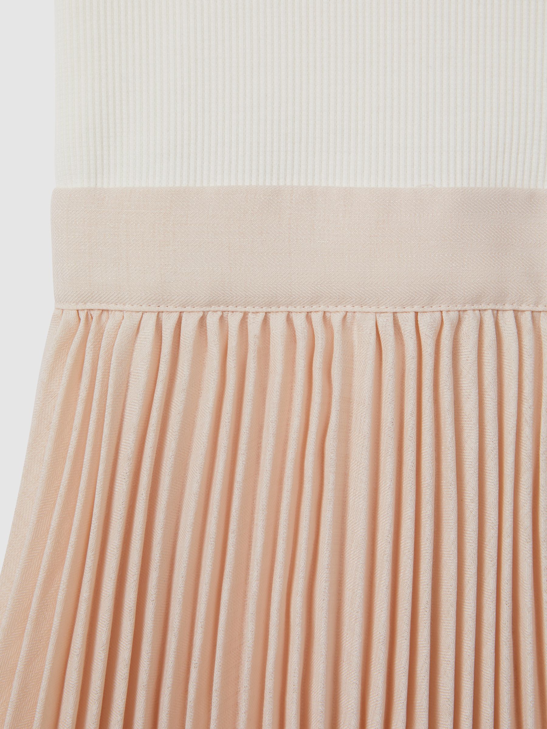 13-14 yrs Pleated Asymmetric Dress in Ecru