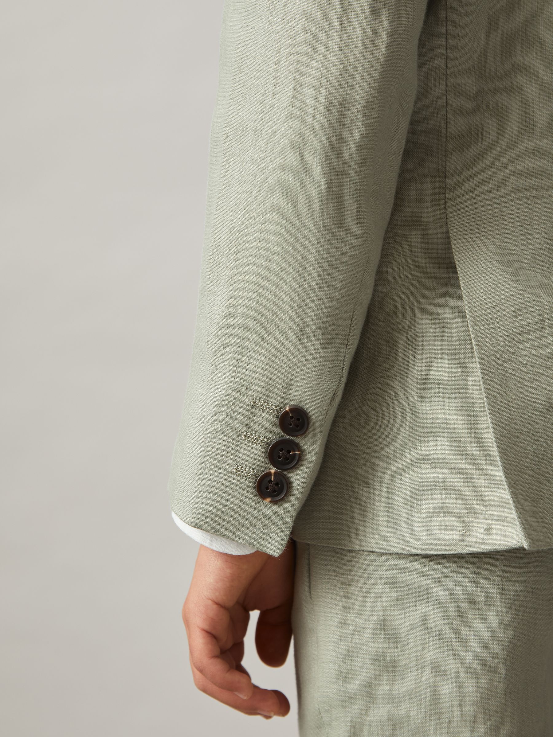 3-9 yrs Linen Single Breasted Blazer in Apple