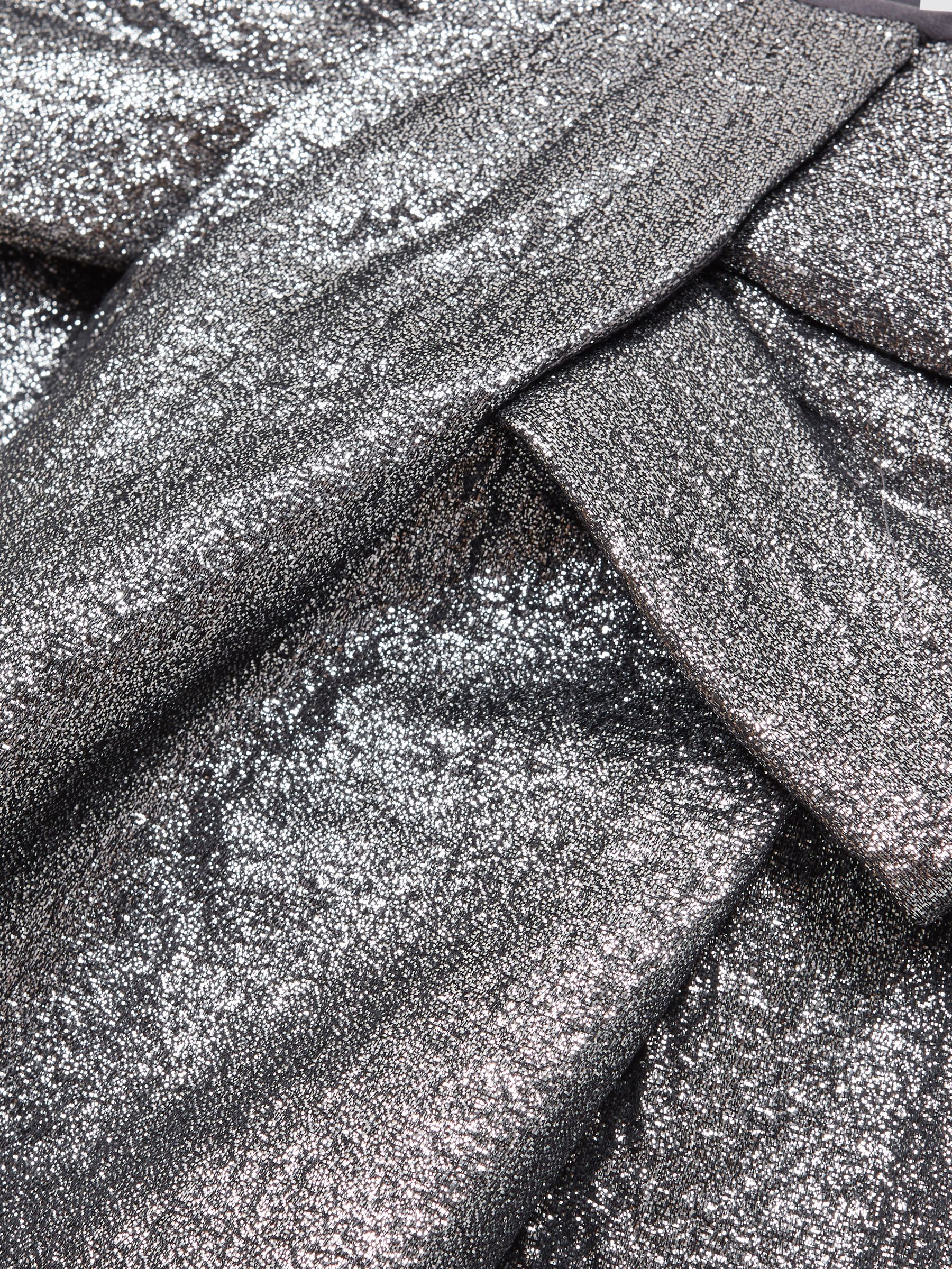 Metallic Bow Dress in Silver