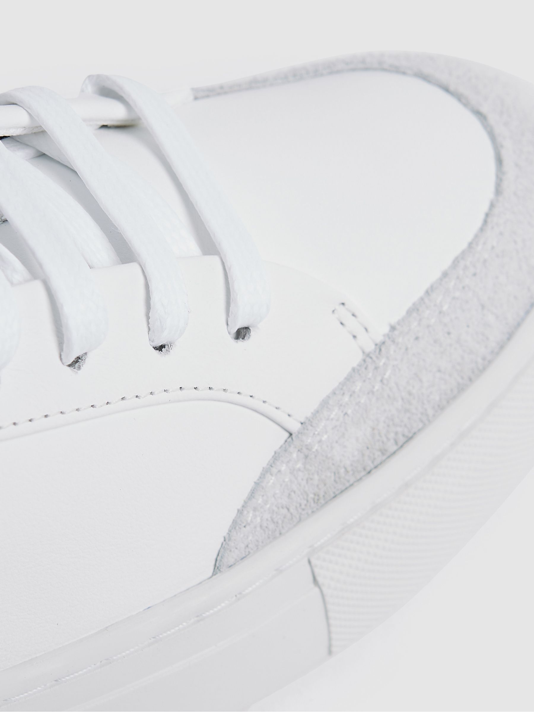 Leather Low Top Trainers in White