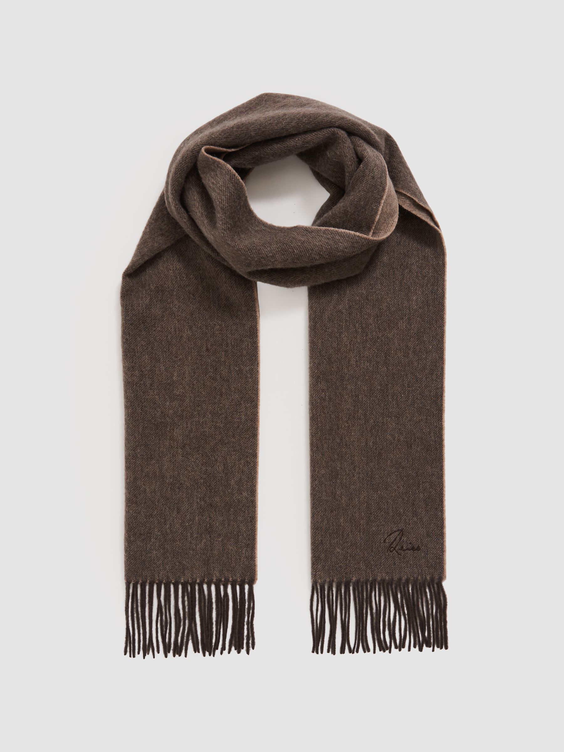 Wool and Cashmere Scarf in Taupe
