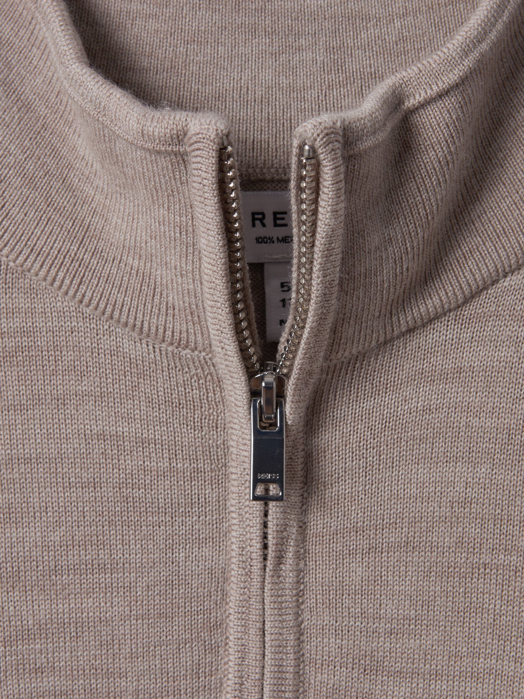 3-9 yrs Wool Half-Zip Funnel Neck Jumper in Wheat Melange