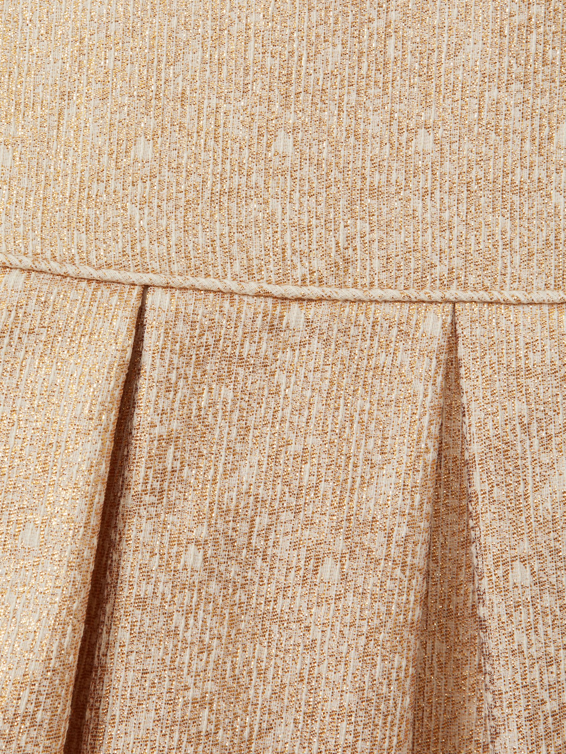 9-13 yrs Metallic Pleated Cap Sleeve Dress in Gold