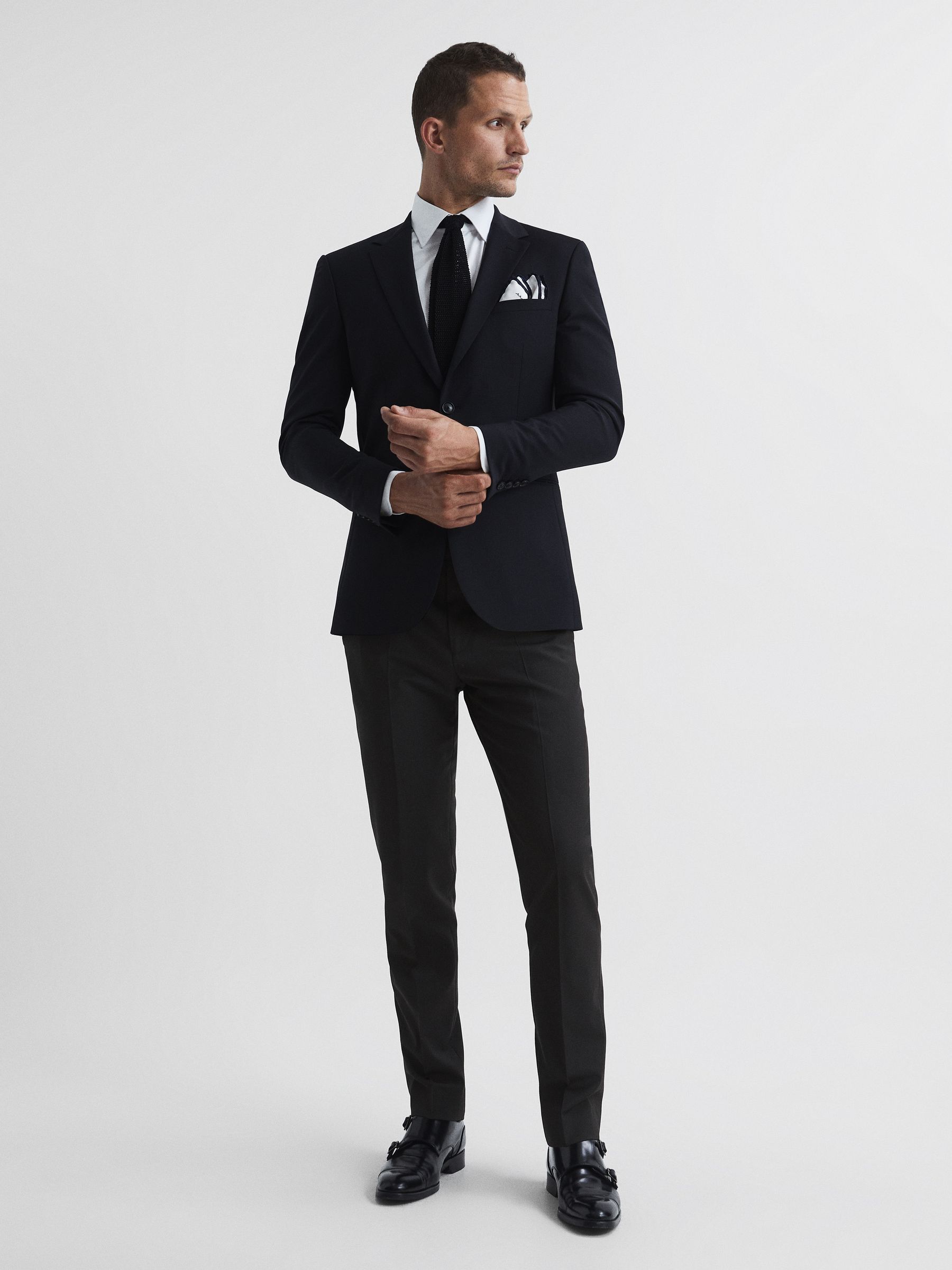 Modern Fit Travel Trousers in Black