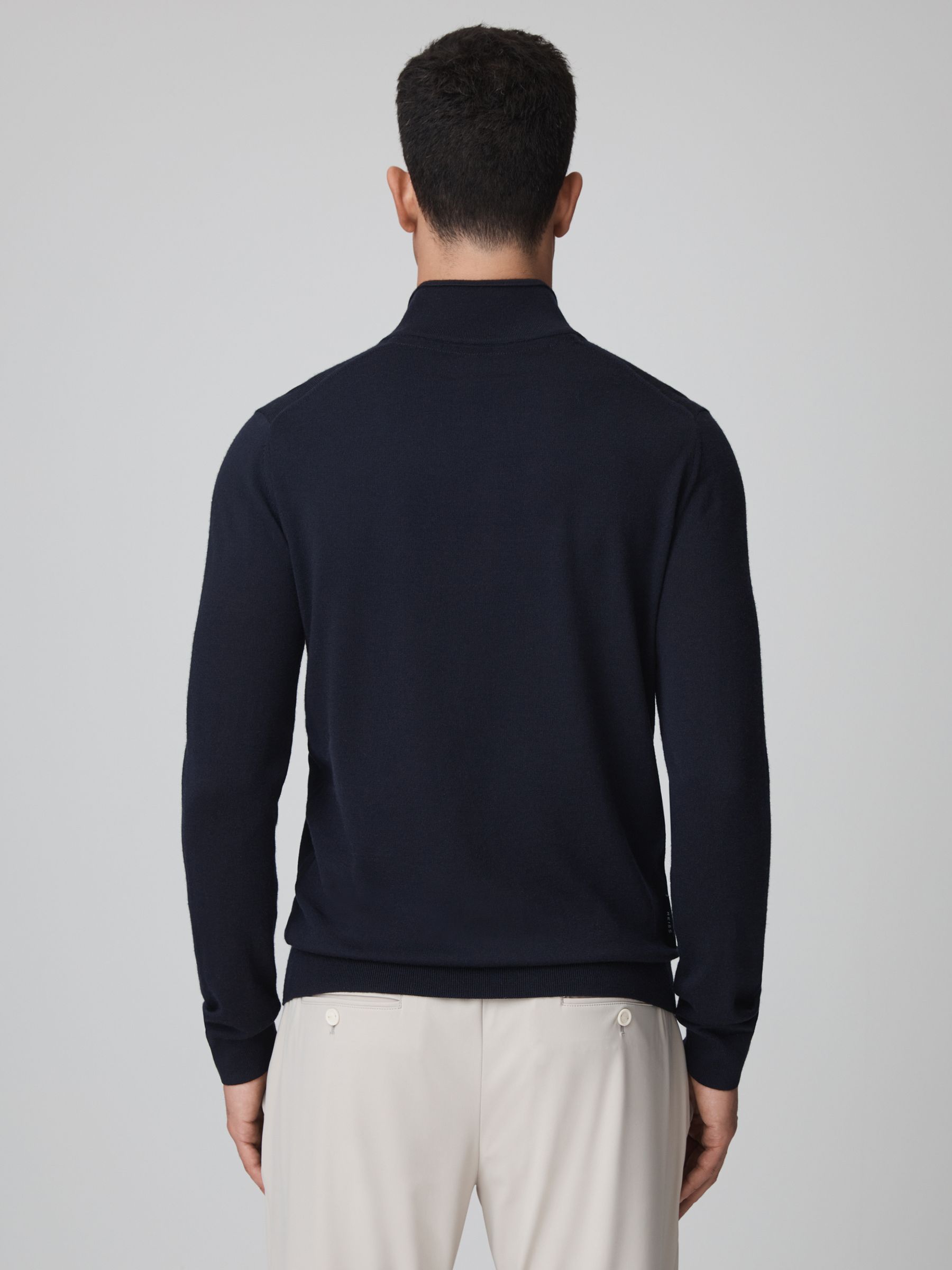 McLaren F1 Merino Half-Zip Funnel Neck Jumper in Navy